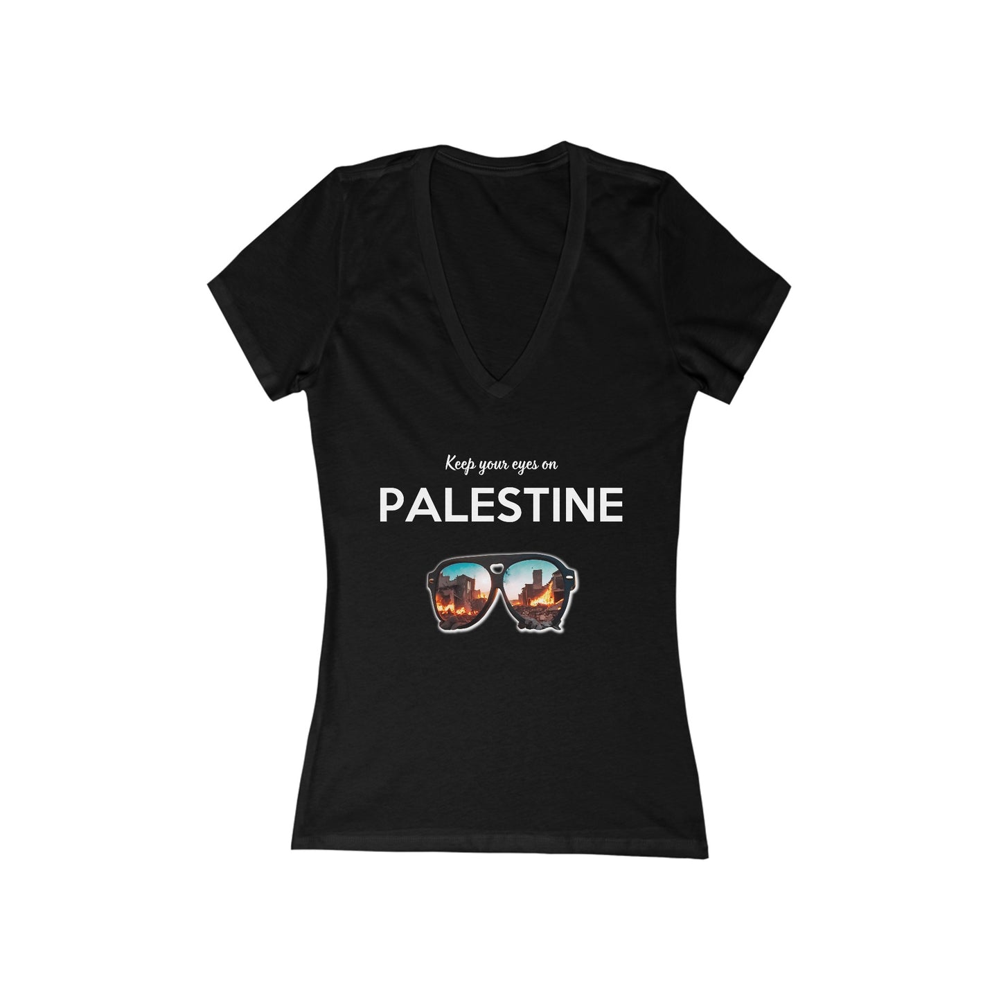 Eyes On Palestine - Women's Deep V-Neck Tee