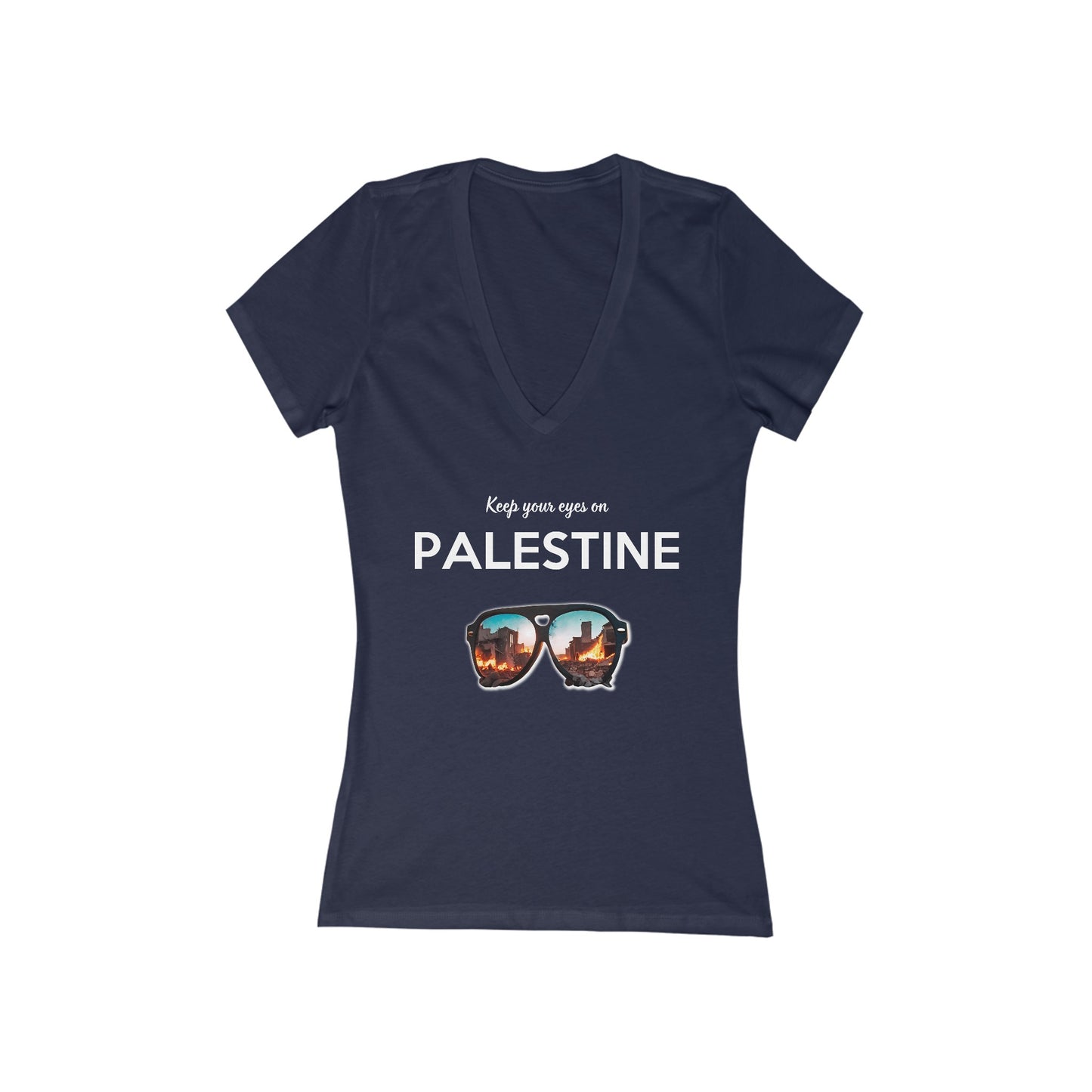 Eyes On Palestine - Women's Deep V-Neck Tee