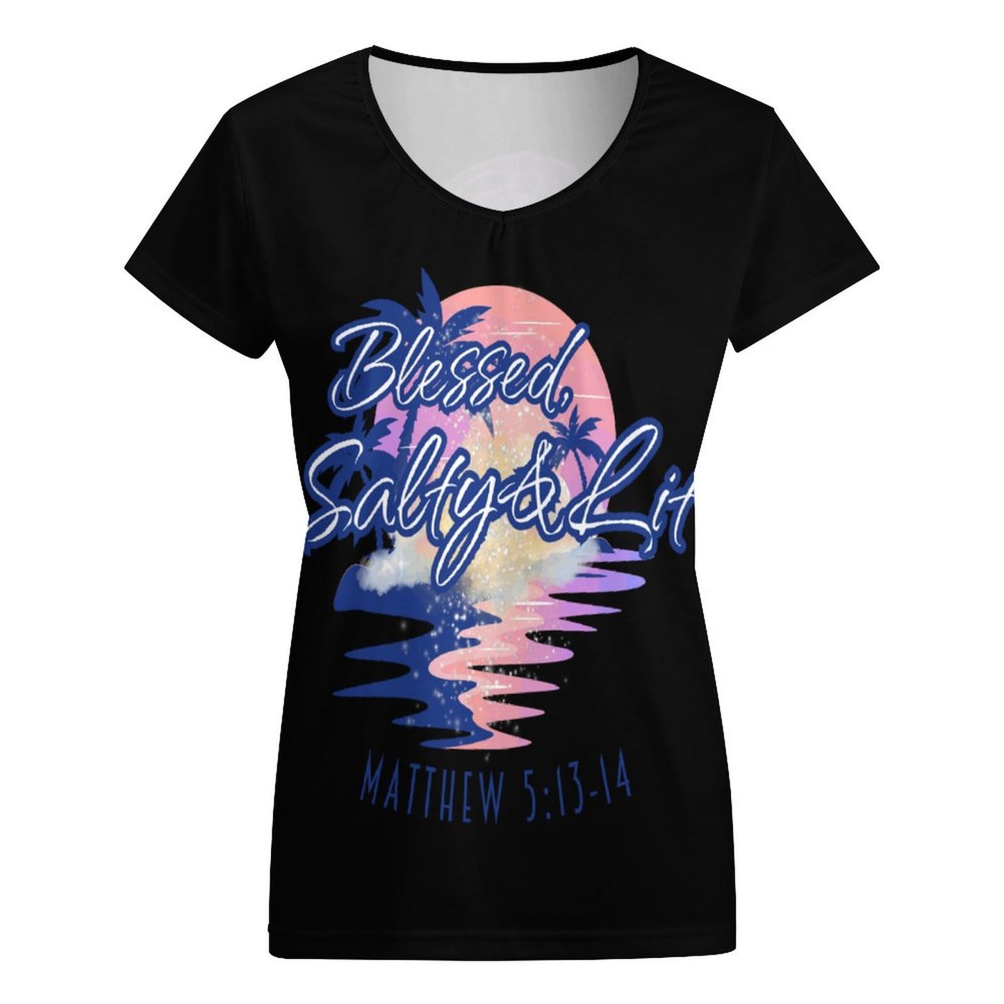 Blessed, Salty & Lit - Women's V-neck T-Shirt