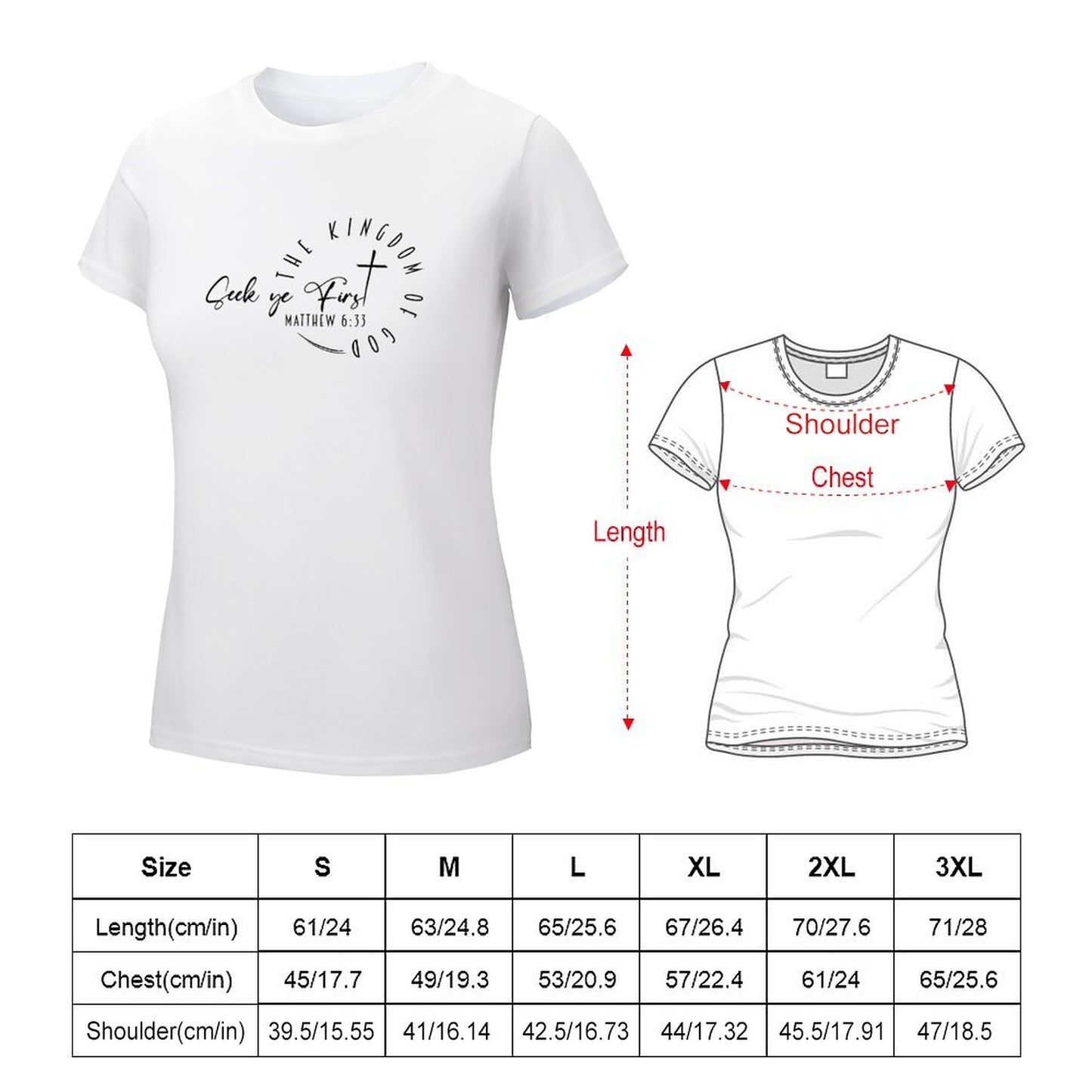 Minimalist, Seek Ye First - Women's 100% Cotton Tee