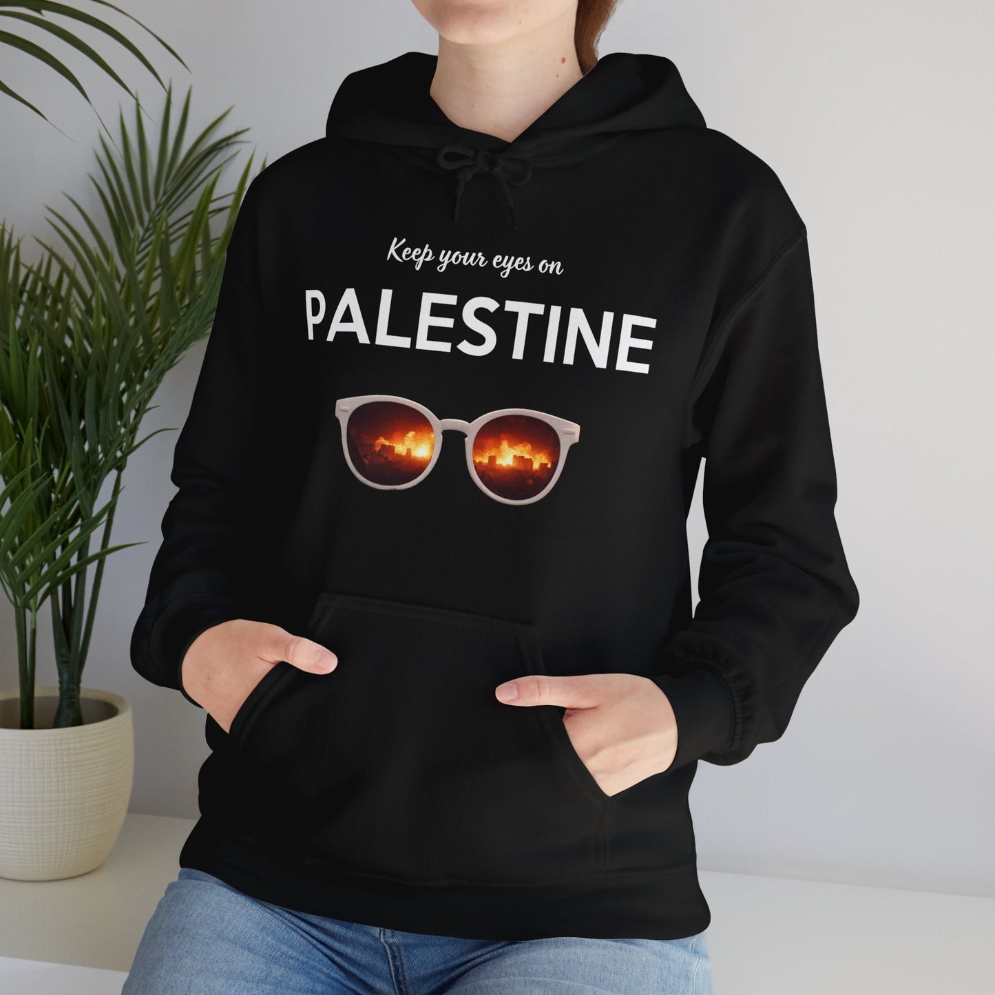 2 Eyes On Palestine - Unisex Hooded Sweatshirt