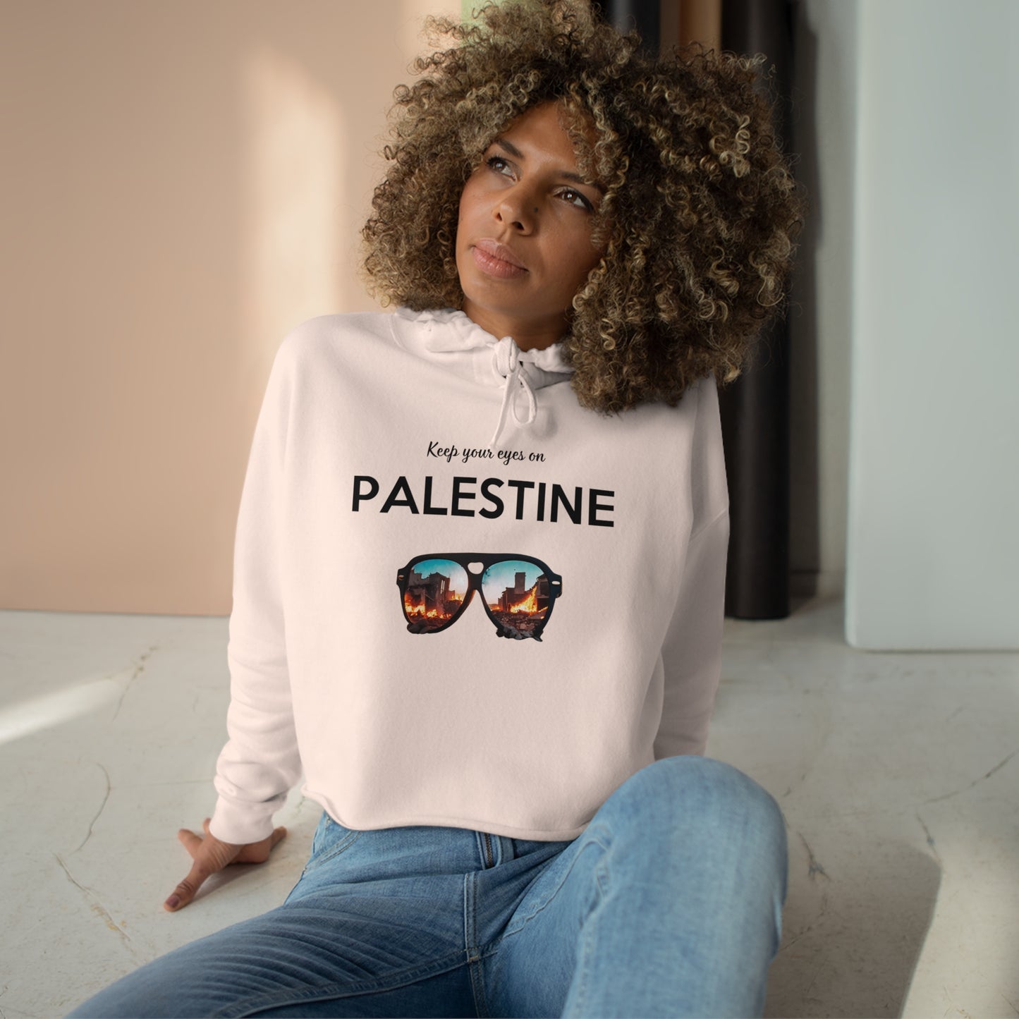 Eyes on Palestine - Crop Hoodie