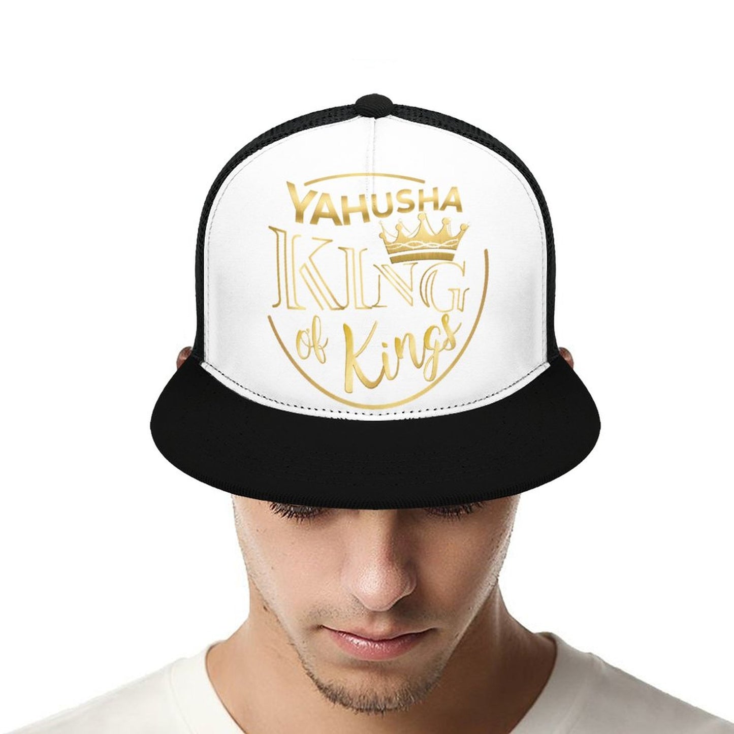 Yahusha, King of Kings - Flat Brim Trucker Hat