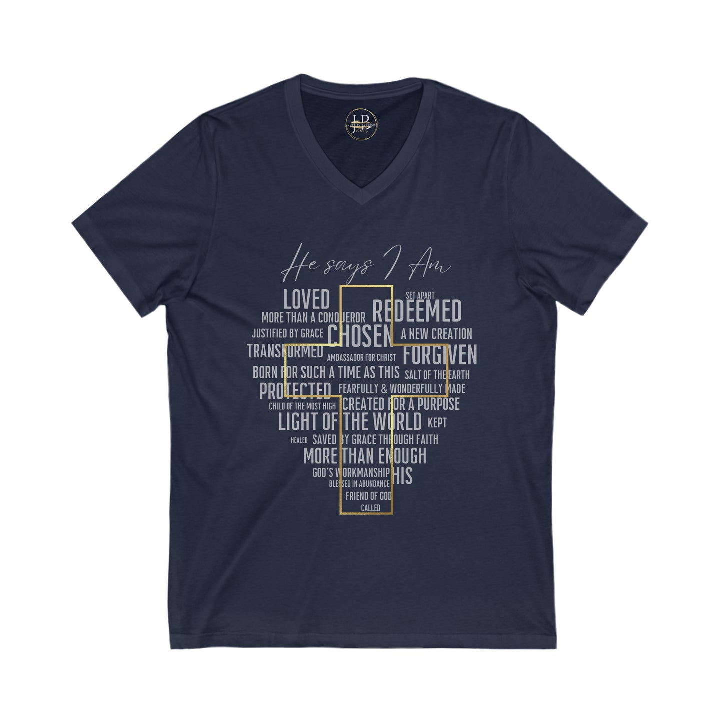 Loved, Chosen, His - Jersey V-Neck Tee (Unisex)