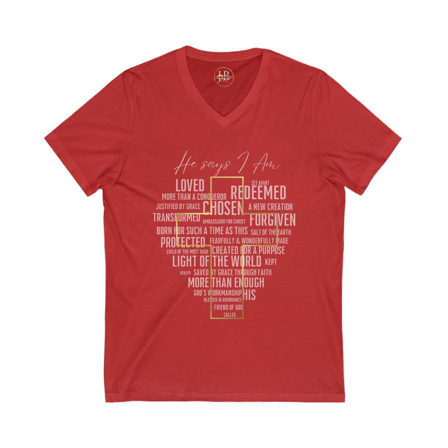 Loved, Chosen, His - Jersey V-Neck Tee (Unisex)