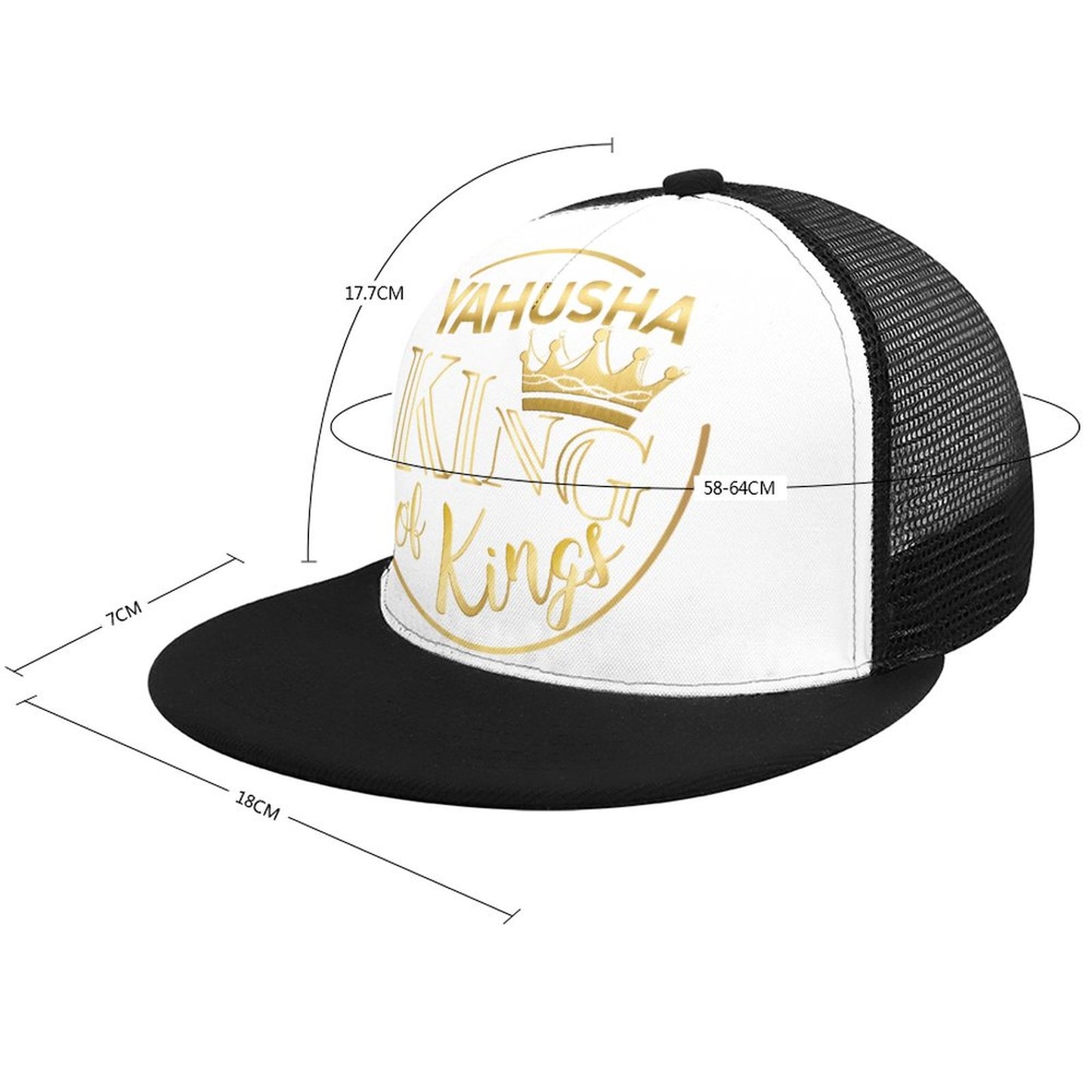 Yahusha, King of Kings - Flat Brim Trucker Hat