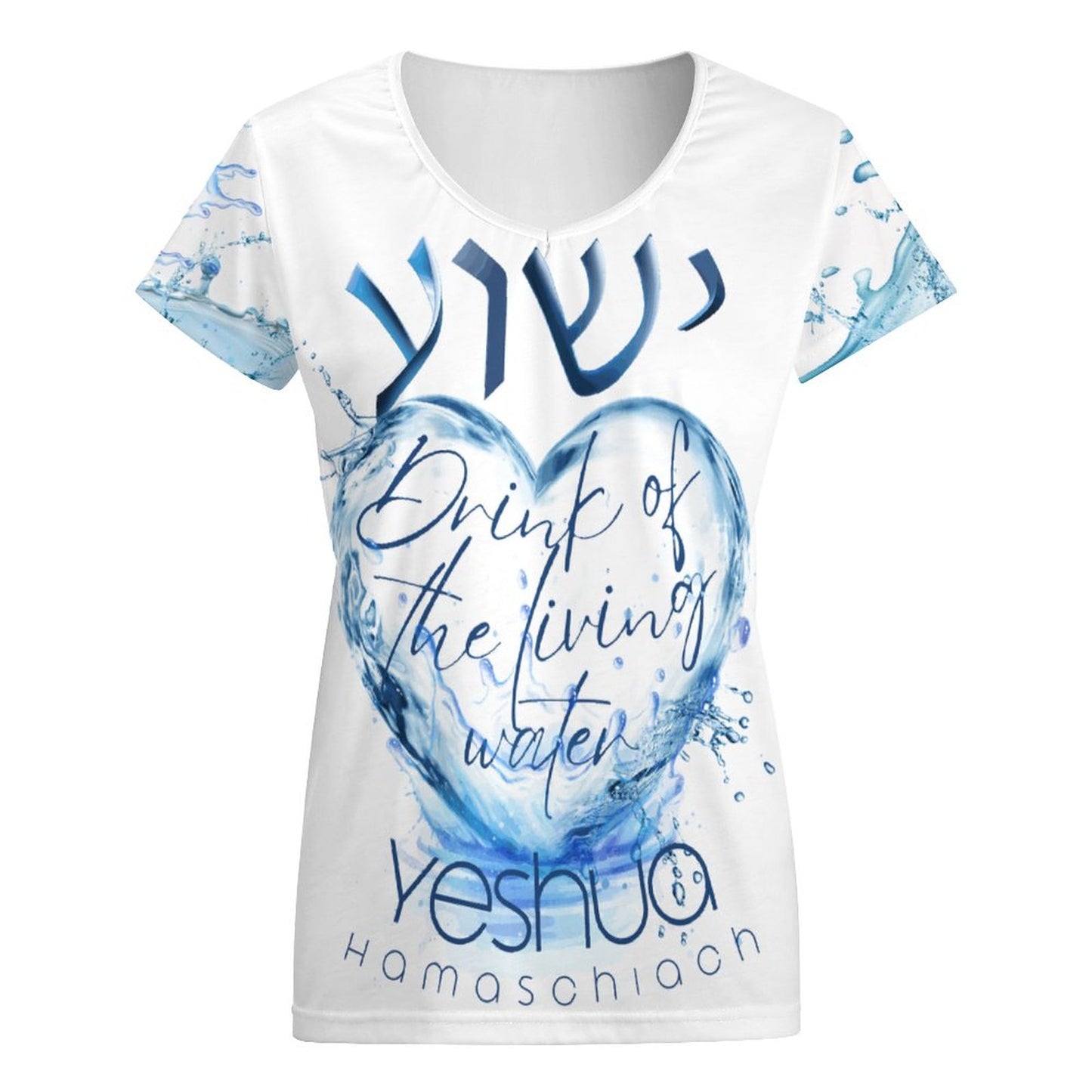 YESHUA, Living Waters - Women's V-neck T-Shirt