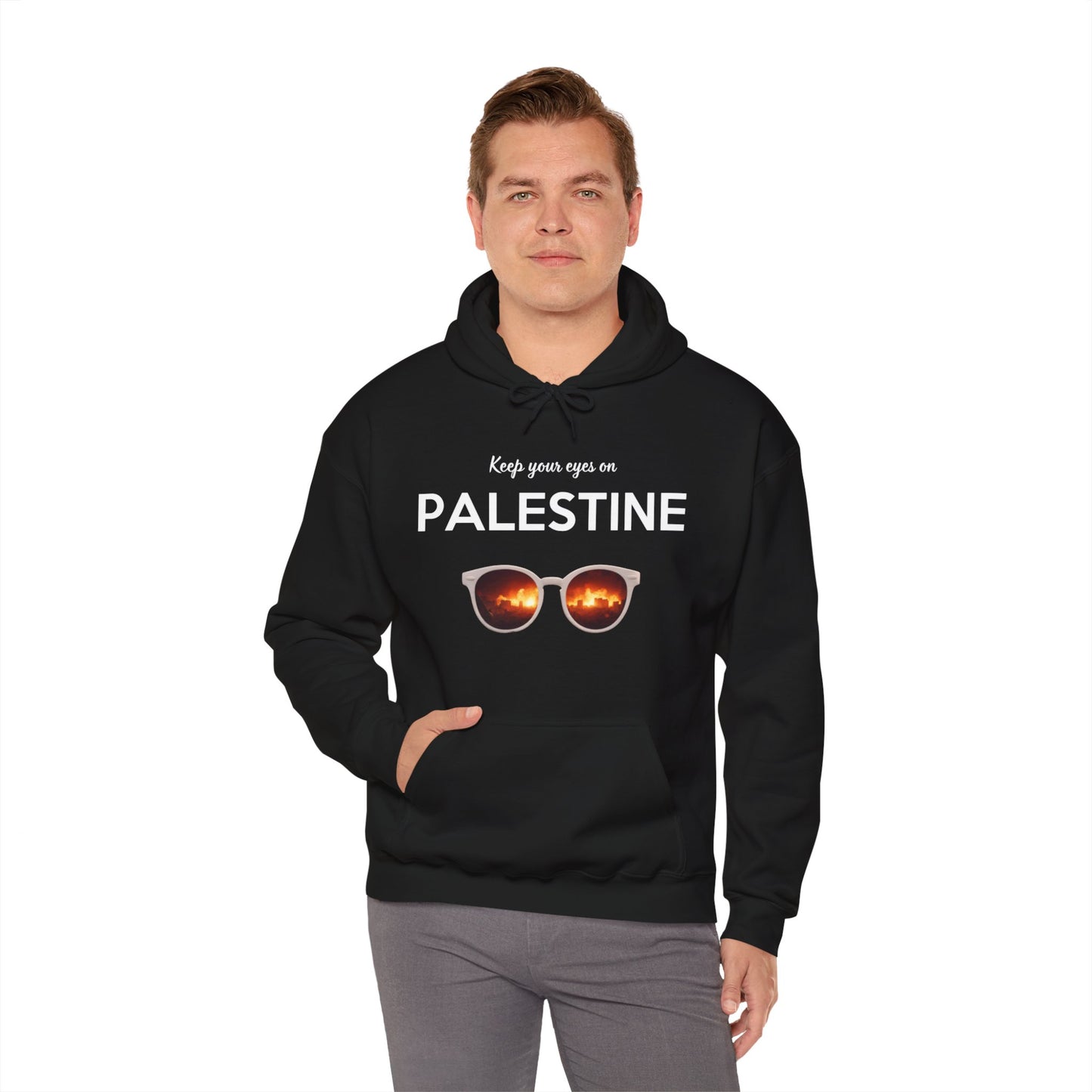 2 Eyes On Palestine - Unisex Hooded Sweatshirt