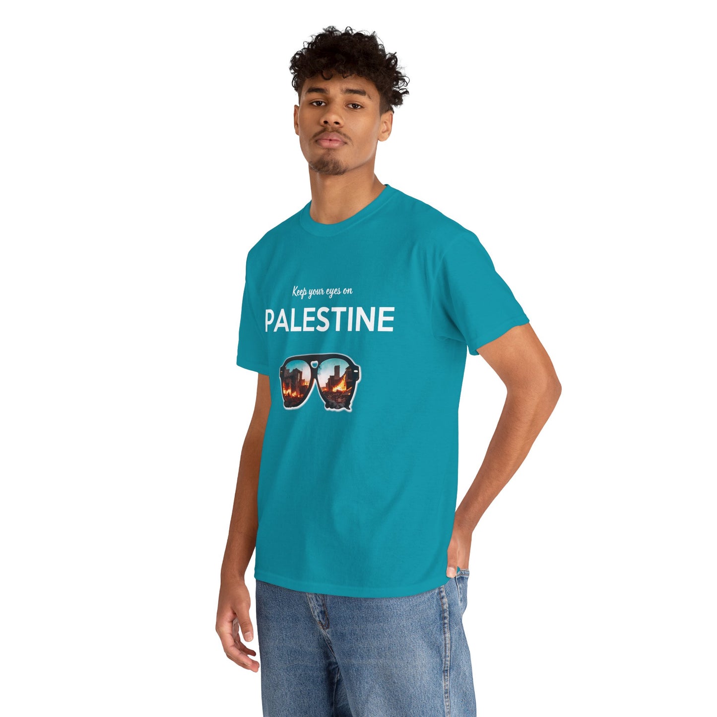 Eyes on Palestine - Unisex Cotton Tee