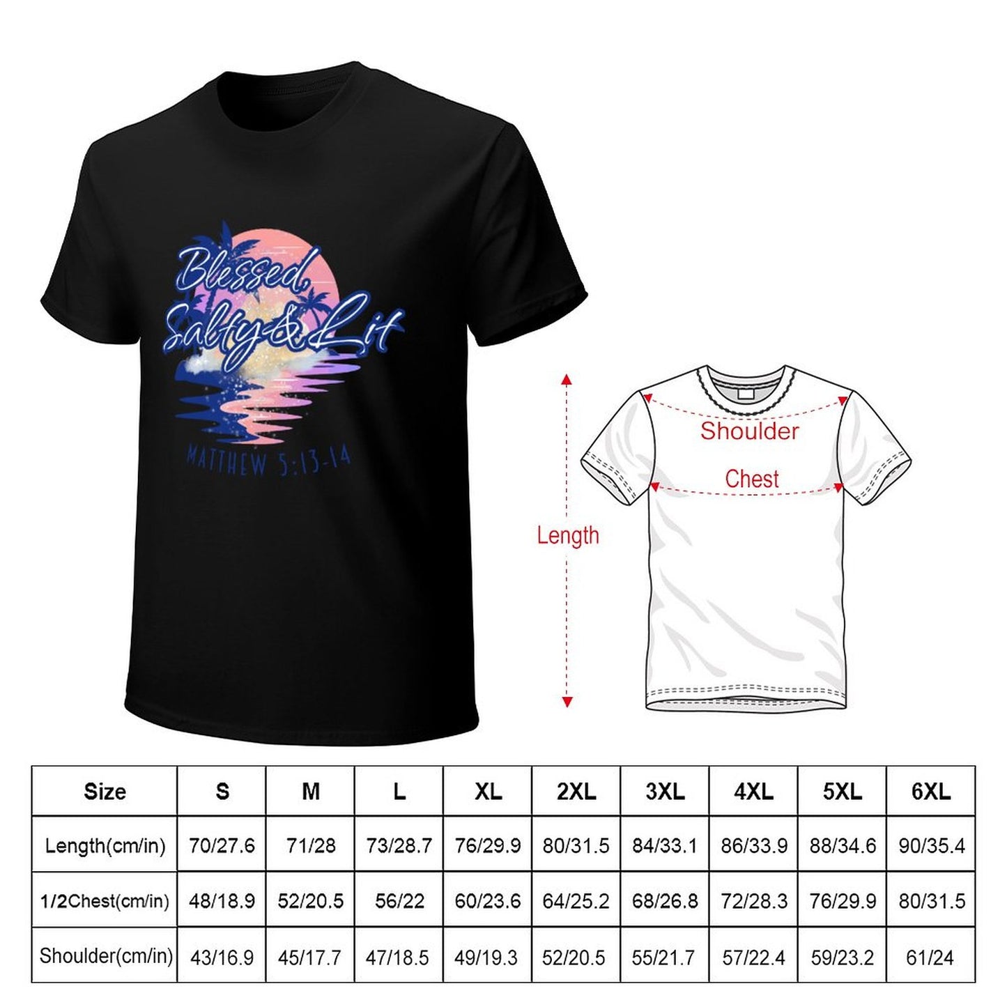 Blessed, Salty & Lit - Men's Cotton Tee Shirt