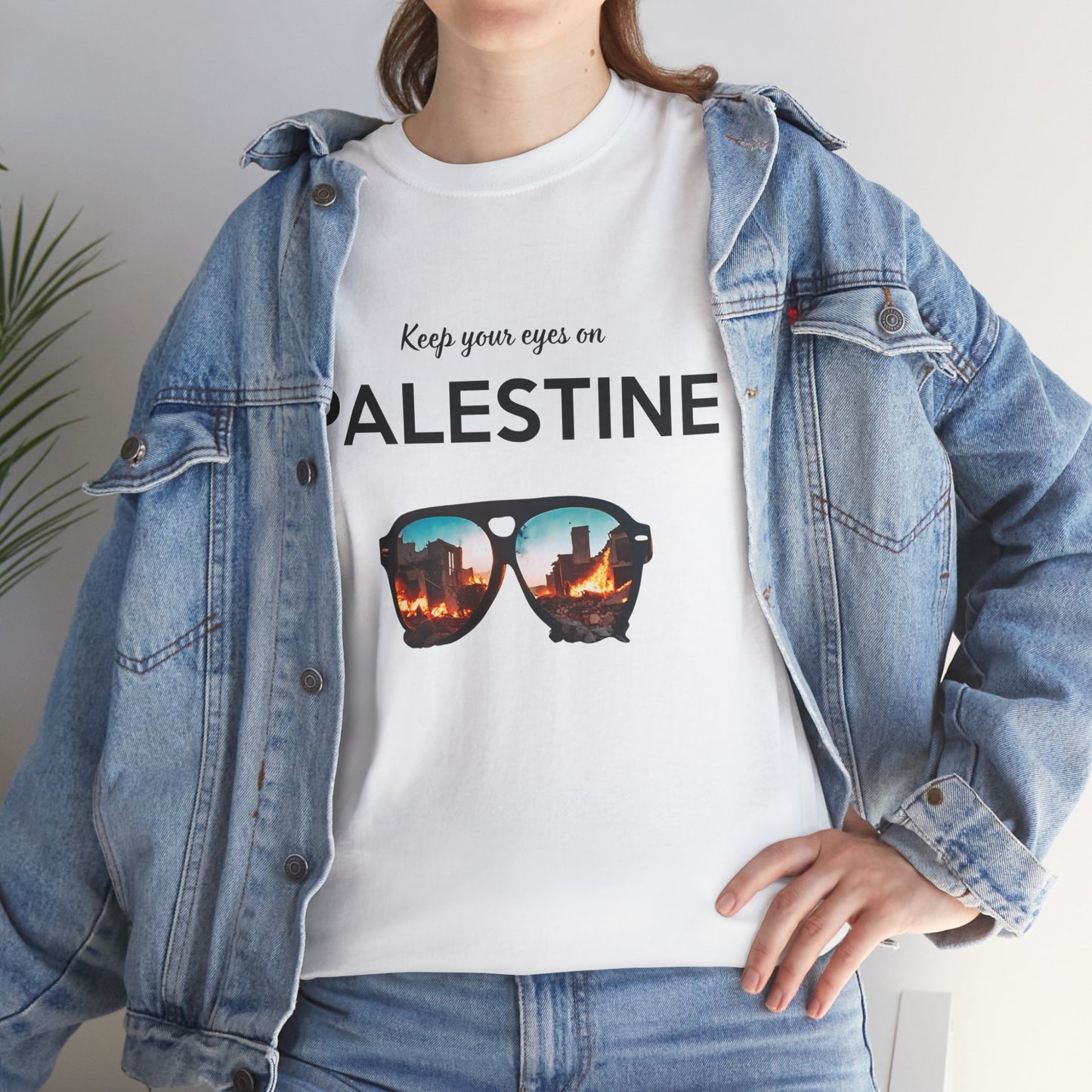 Eyes on Palestine - Unisex Cotton Tee
