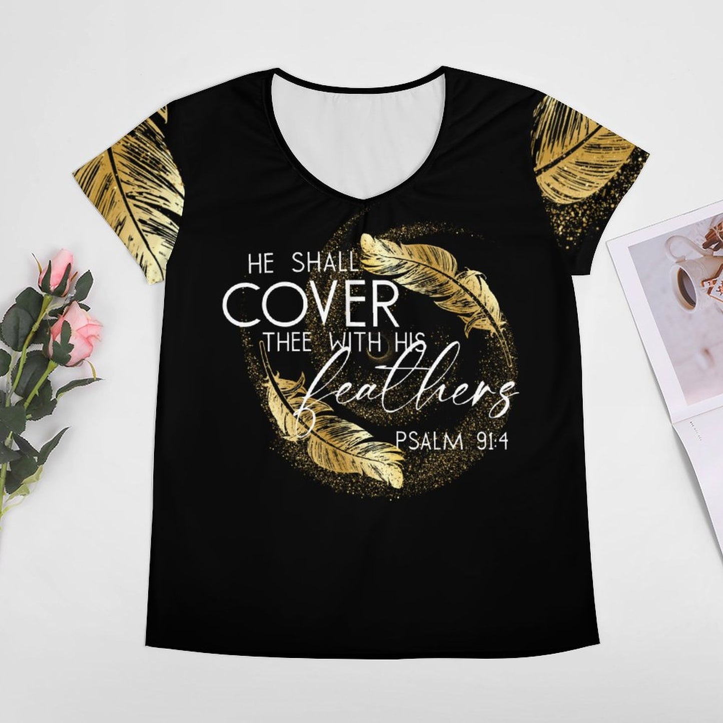 Covered in Feathers - Women's V-Neck T-Shirt