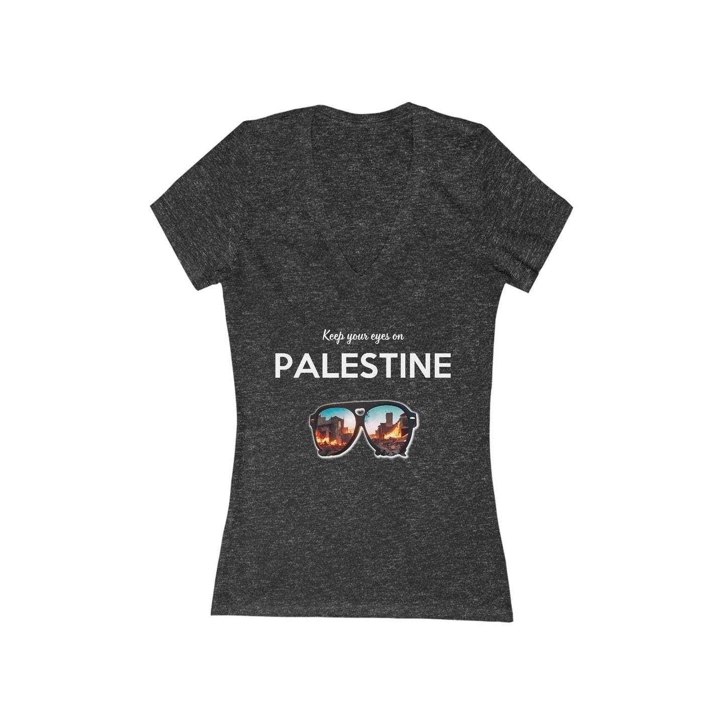 Eyes On Palestine - Women's Deep V-Neck Tee