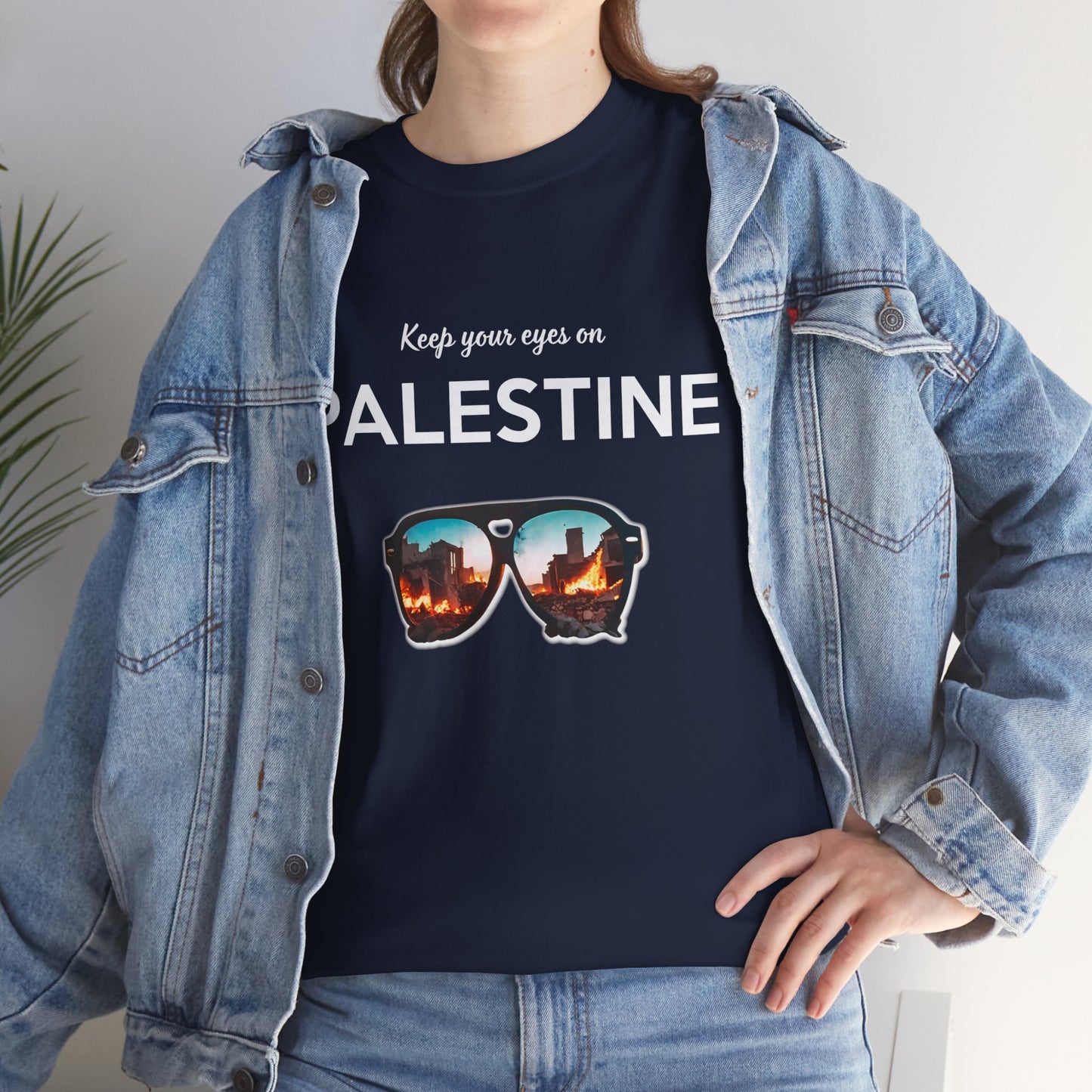 Eyes on Palestine - Unisex Cotton Tee