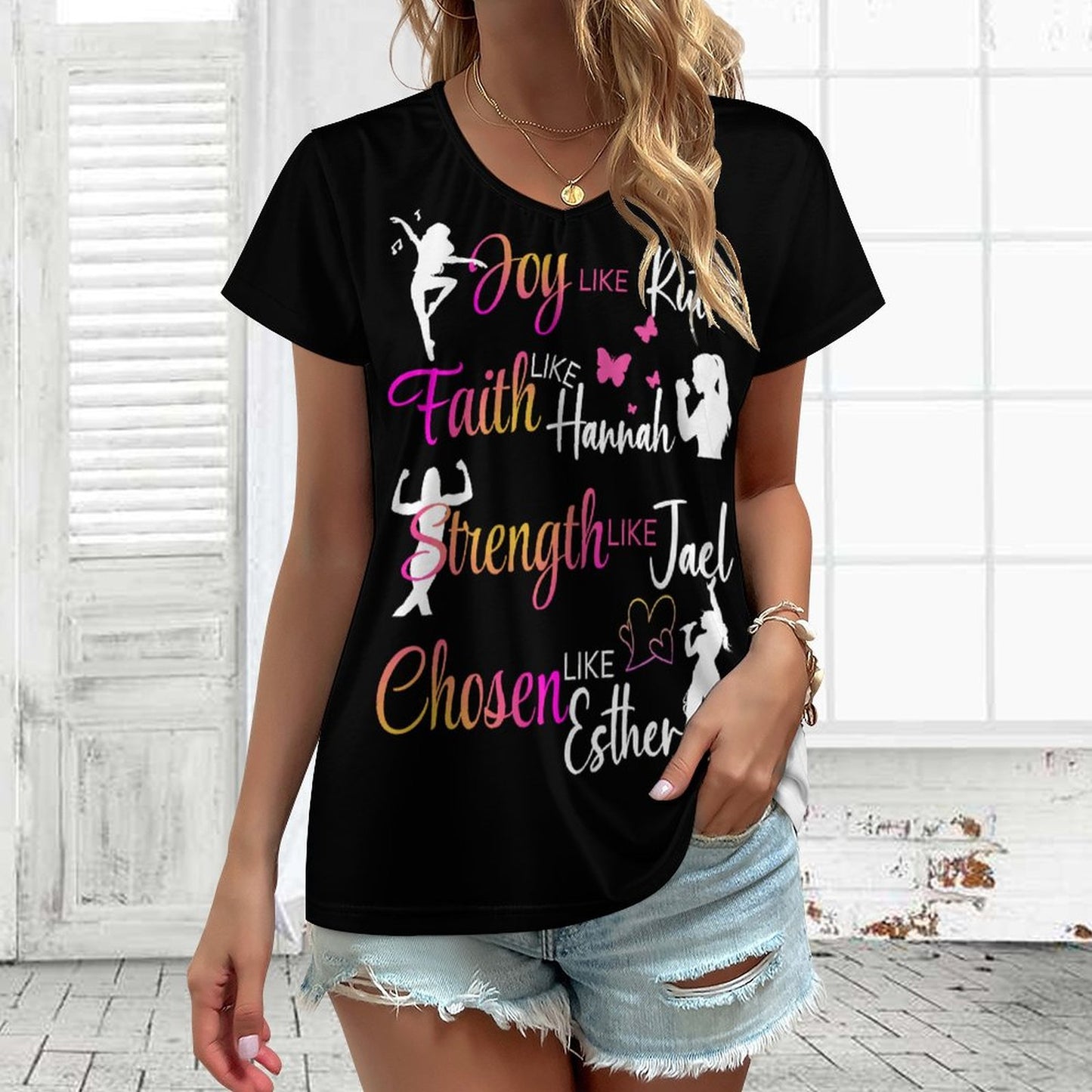 Chosen like Esther - Women's V-Neck T-Shirt