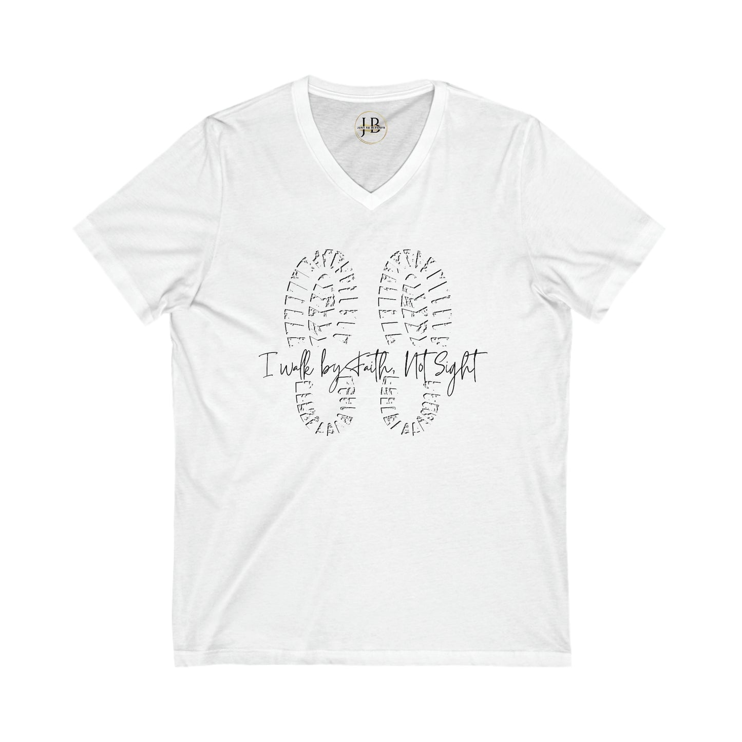 Walk By Faith - Jersey V-Neck Tee (Unisex)
