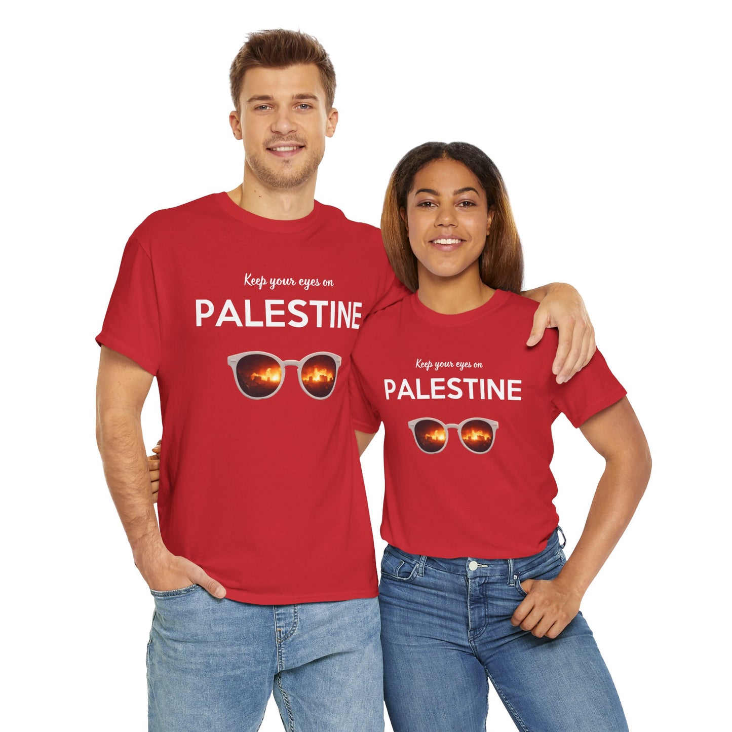 2 Eyes On Palestine - Unisex Cotton Tee