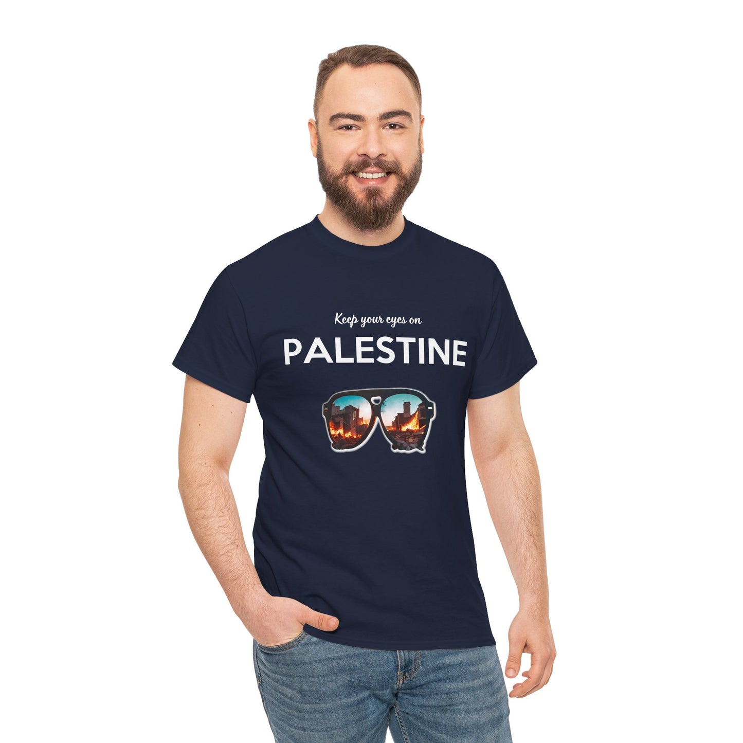 Eyes on Palestine - Unisex Cotton Tee