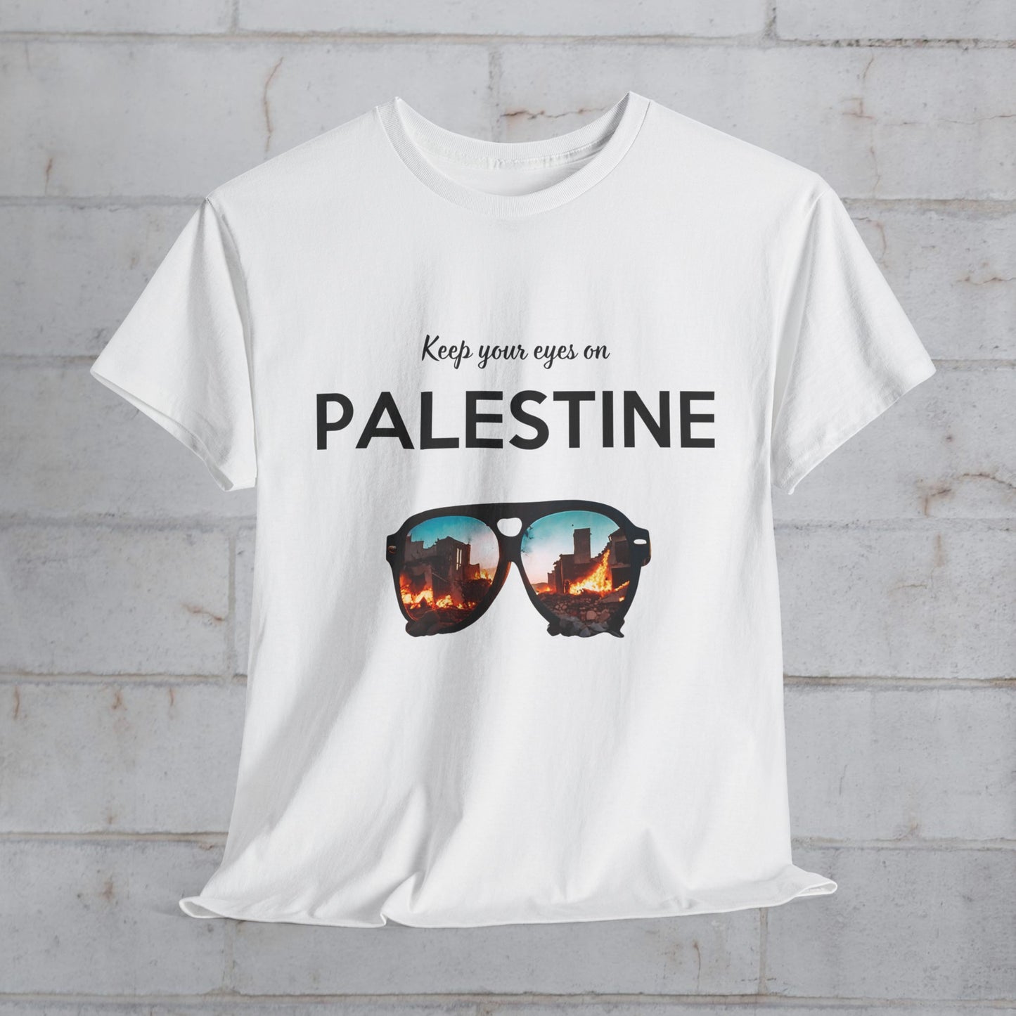 Eyes on Palestine - Unisex Cotton Tee