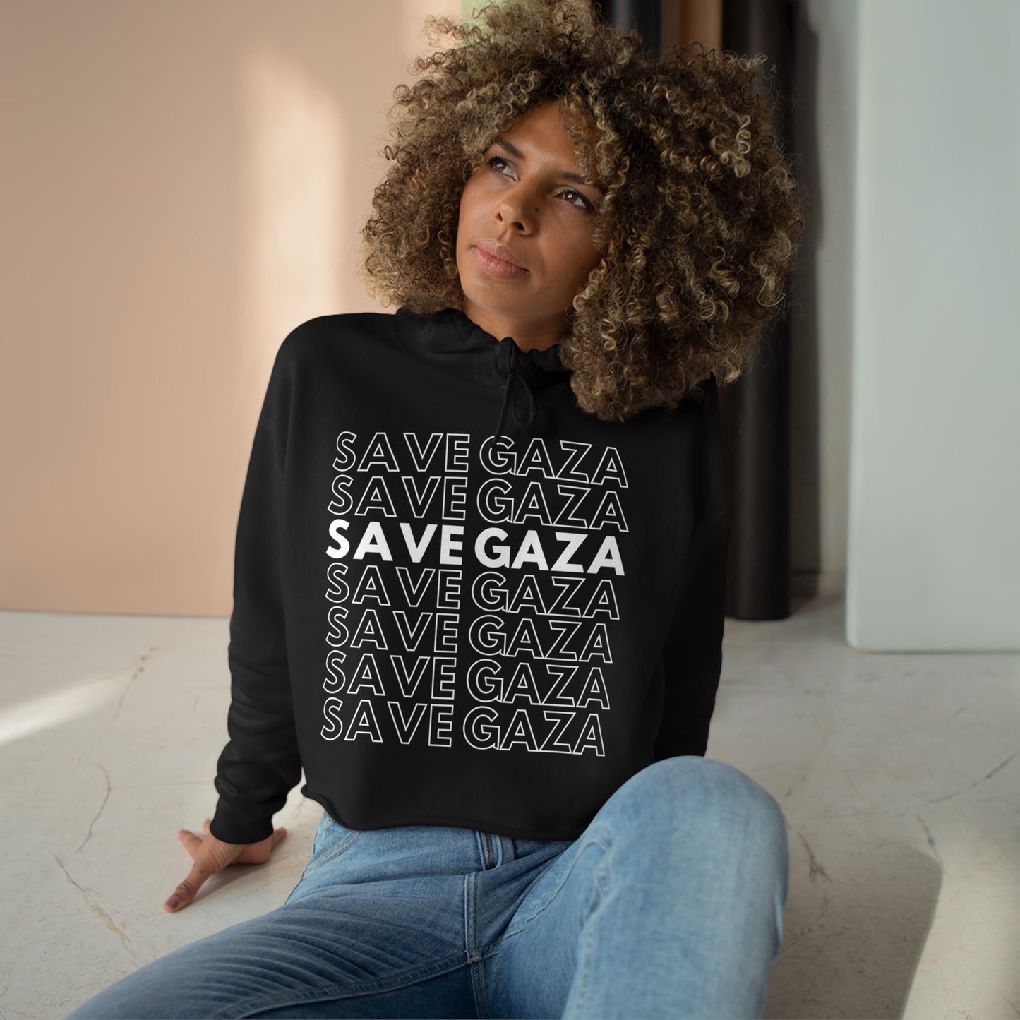 Save Gaza - Crop Hoodie