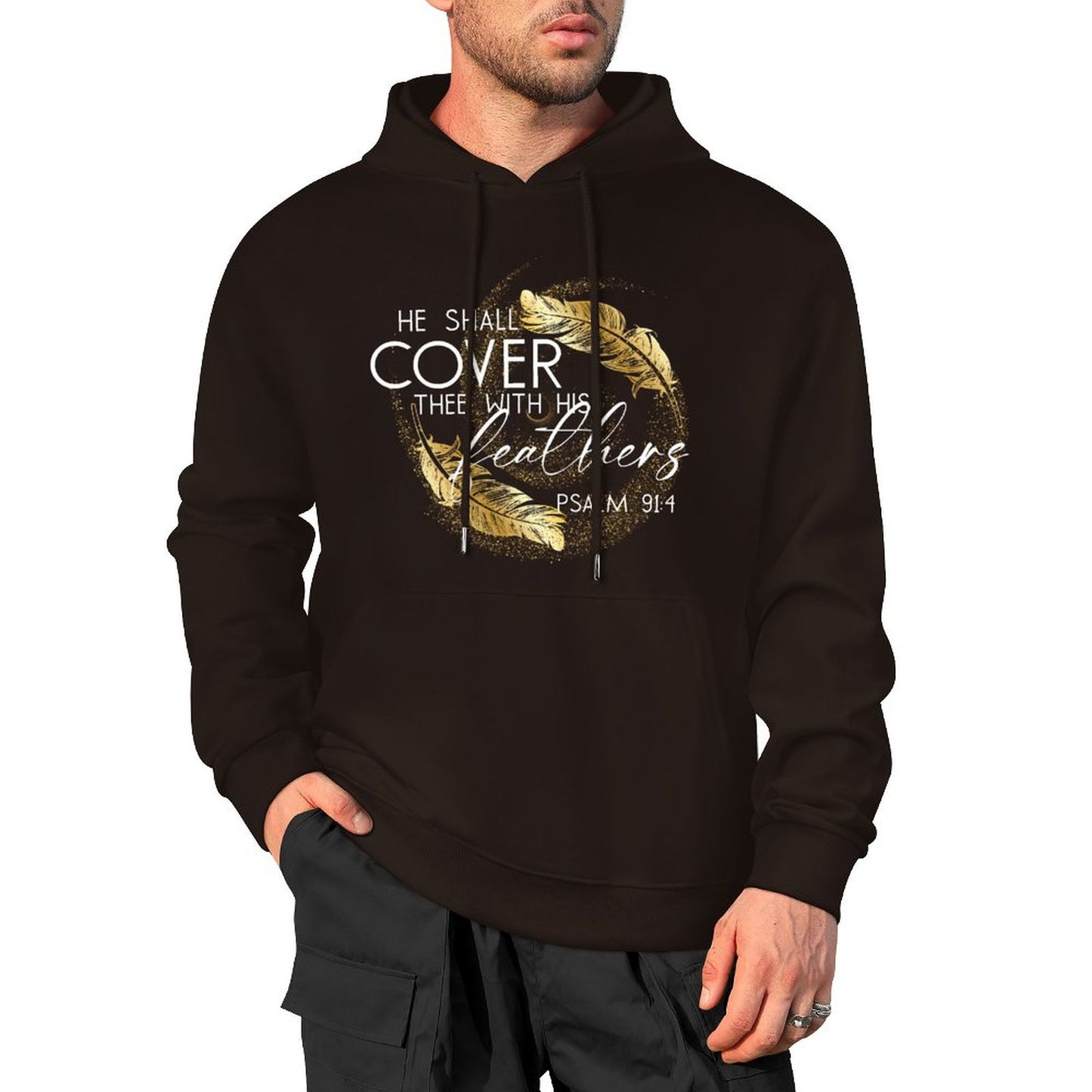 Covered in Feathers - Cotton Hoodie with Pocket