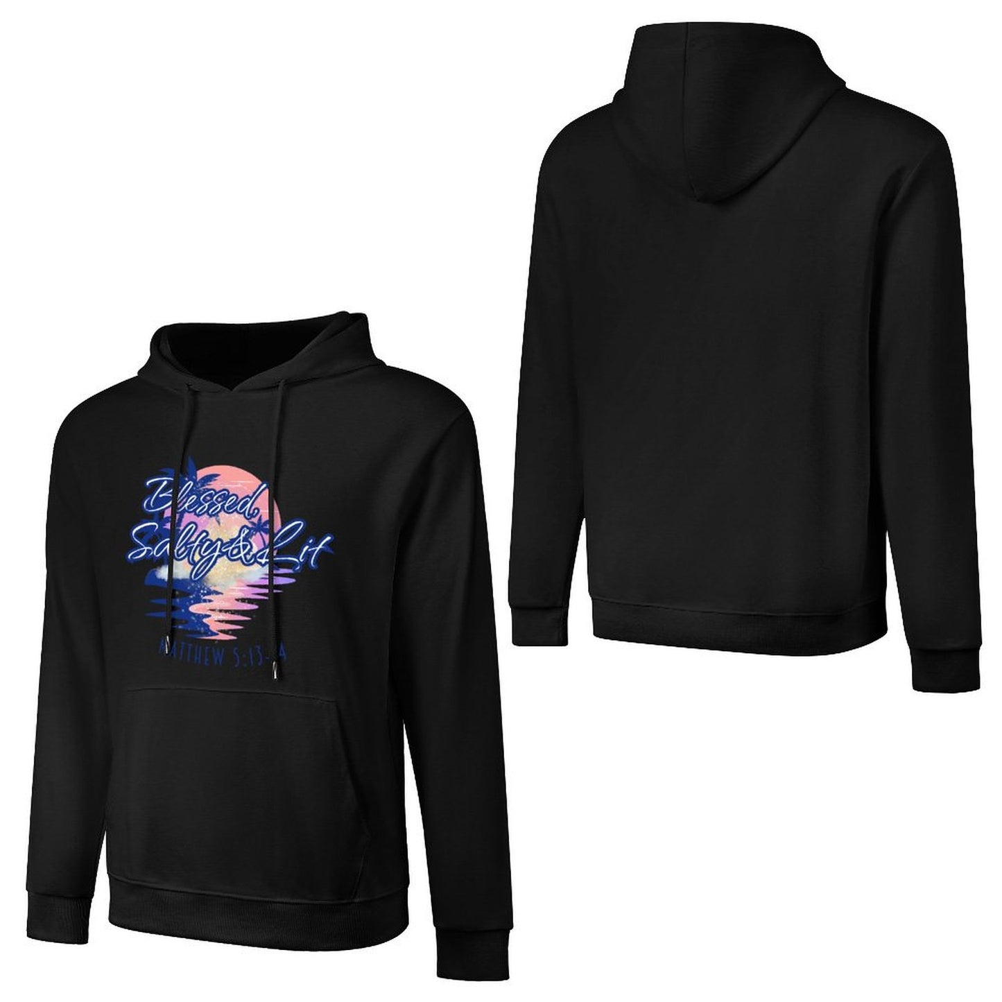 Blessed, Salty & Lit - Cotton Hoodie with Pocket