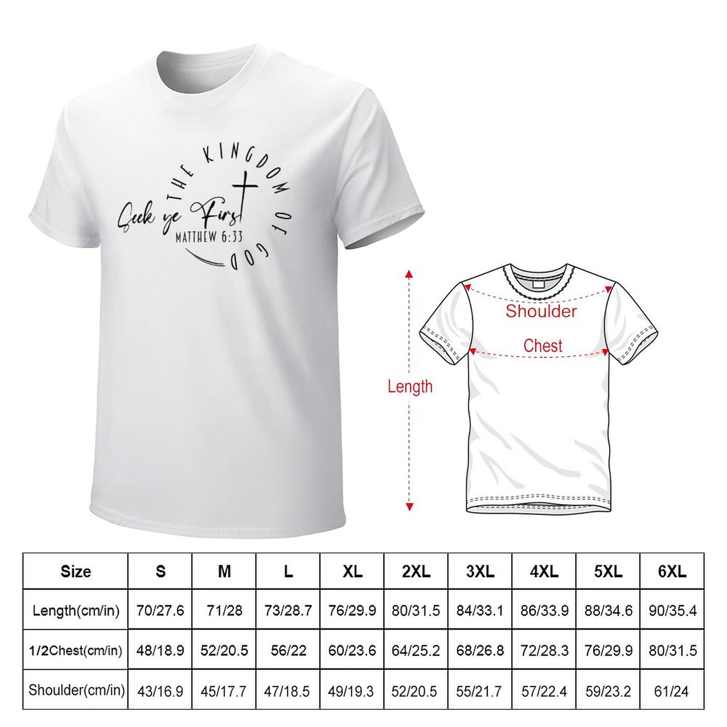 Minimalist, Seek Ye First - Men's Cotton Tee Shirt