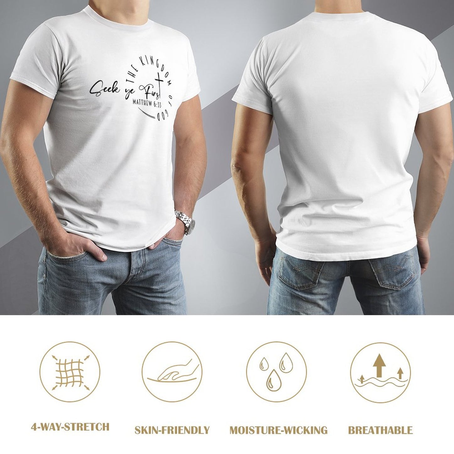 Minimalist, Seek Ye First - Men's Cotton Tee Shirt