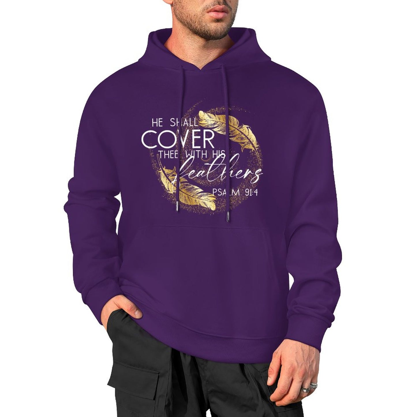 Covered in Feathers - Cotton Hoodie with Pocket