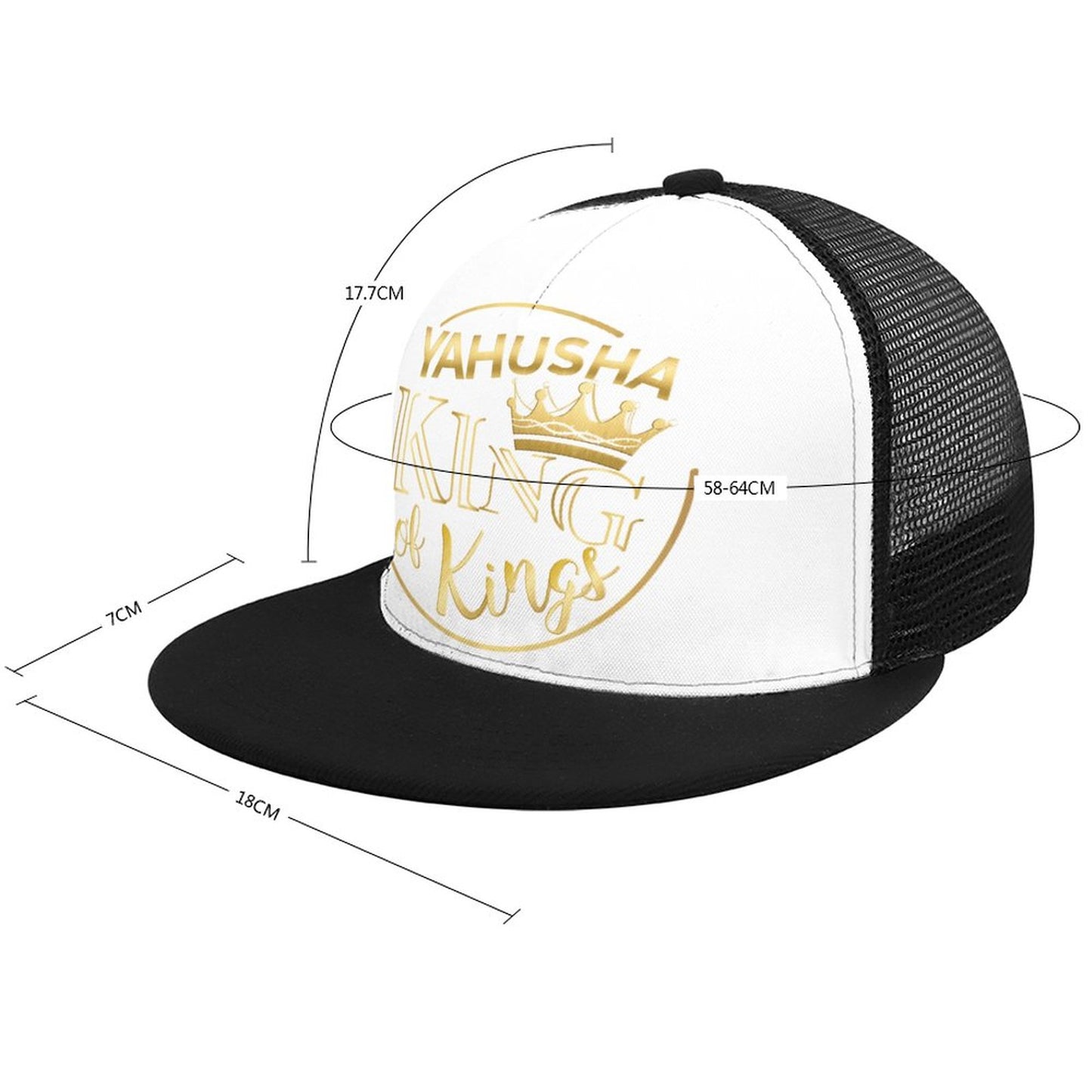 Yahusha, King of Kings - Flat Brim Trucker Hat