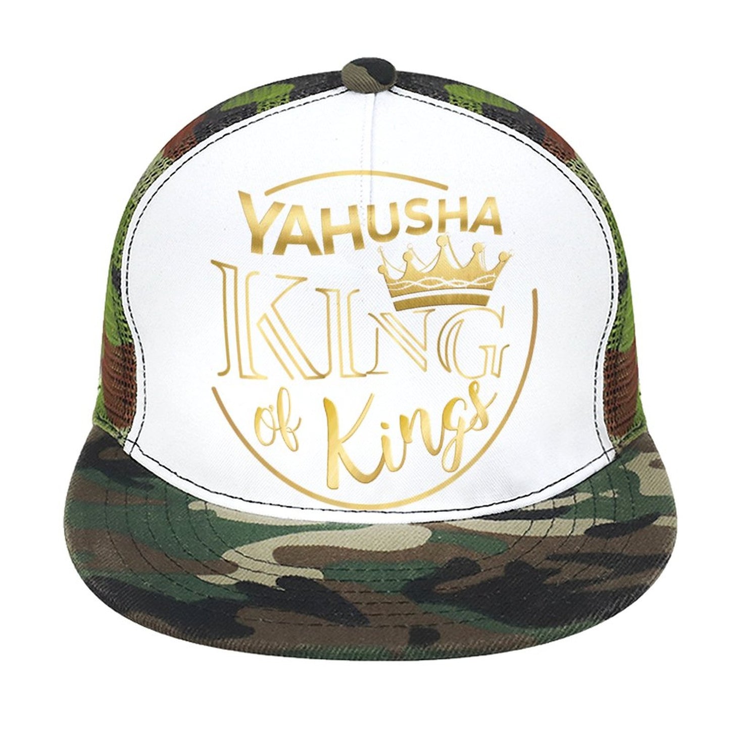 Yahusha, King of Kings - Flat Brim Trucker Hat