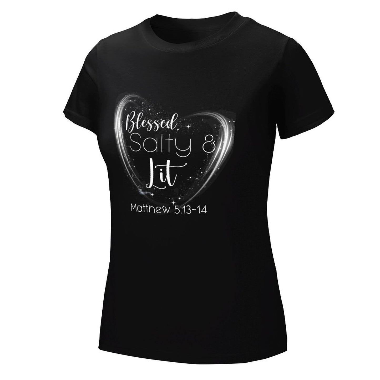 Blessed, Salty & Lit (White) - Women's 100% Cotton Tee