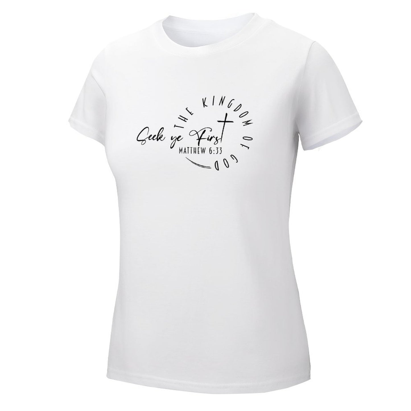 Minimalist, Seek Ye First - Women's 100% Cotton Tee