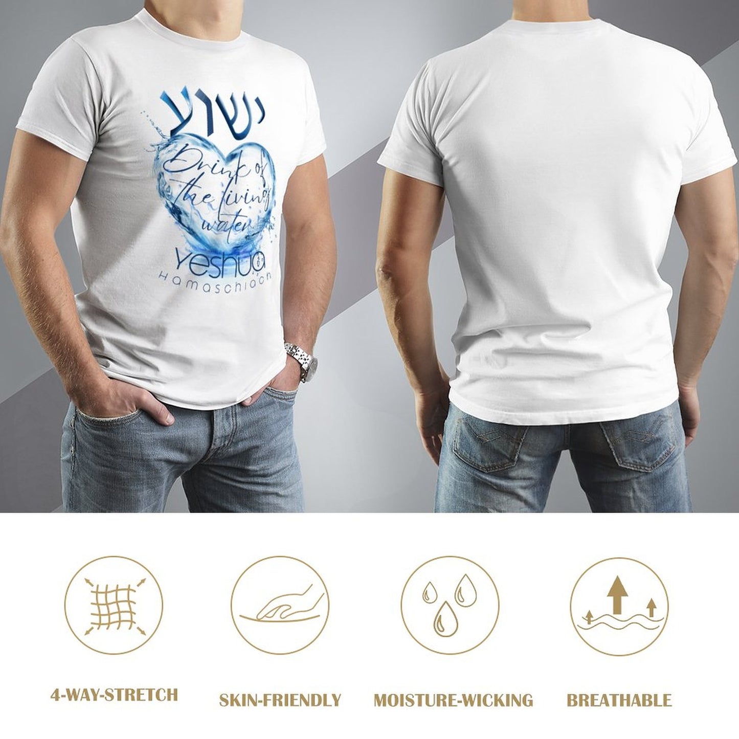 YESHUA, Living Waters - Men's Tee Shirt