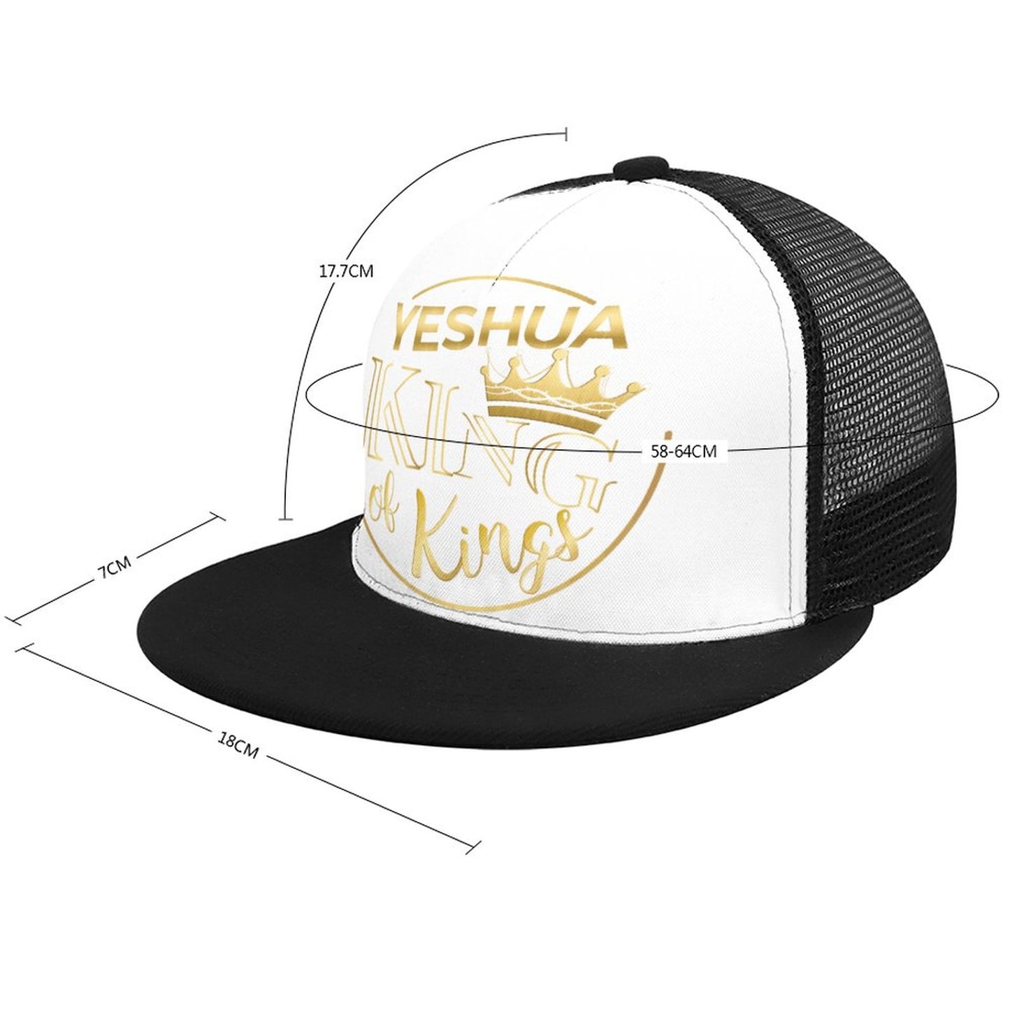 YESHUA, King of Kings - Flat Brim Trucker Hat
