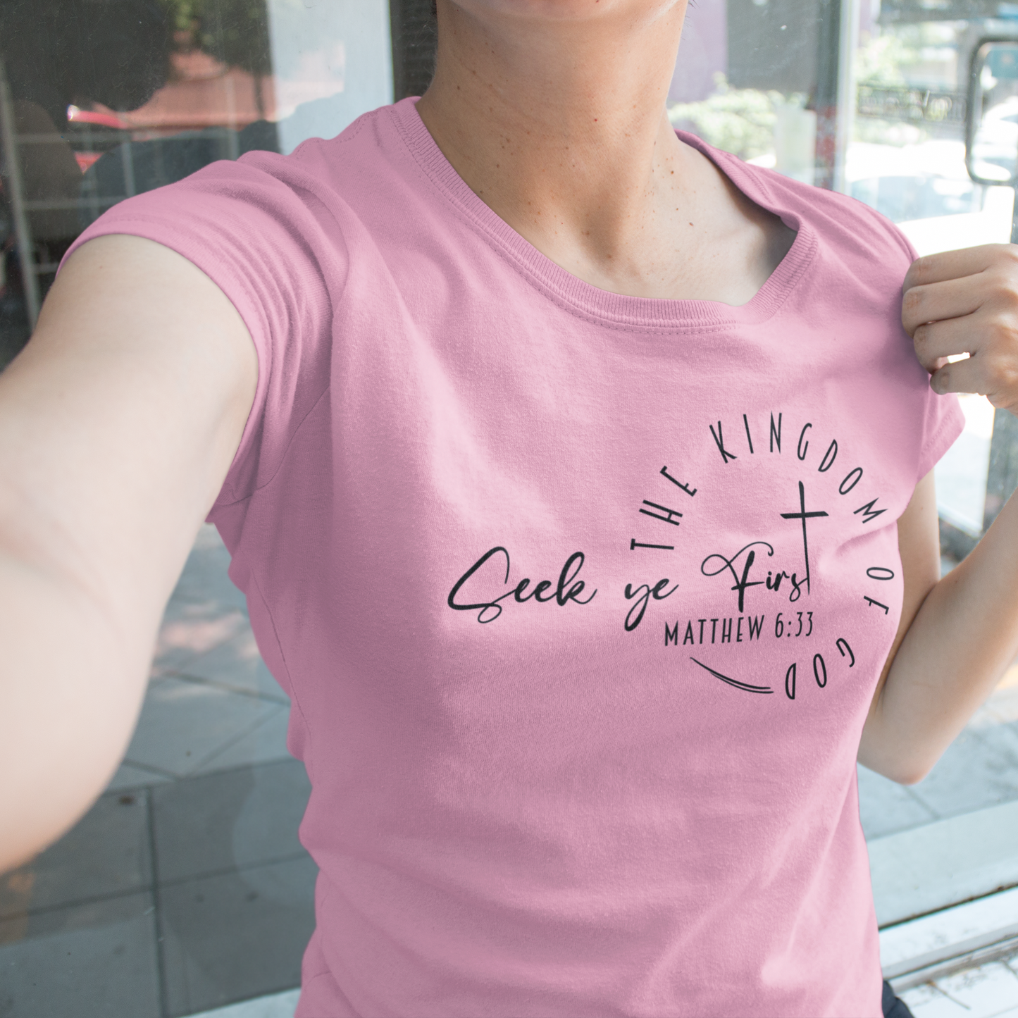 Minimalist, Seek Ye First - Women's 100% Cotton Tee