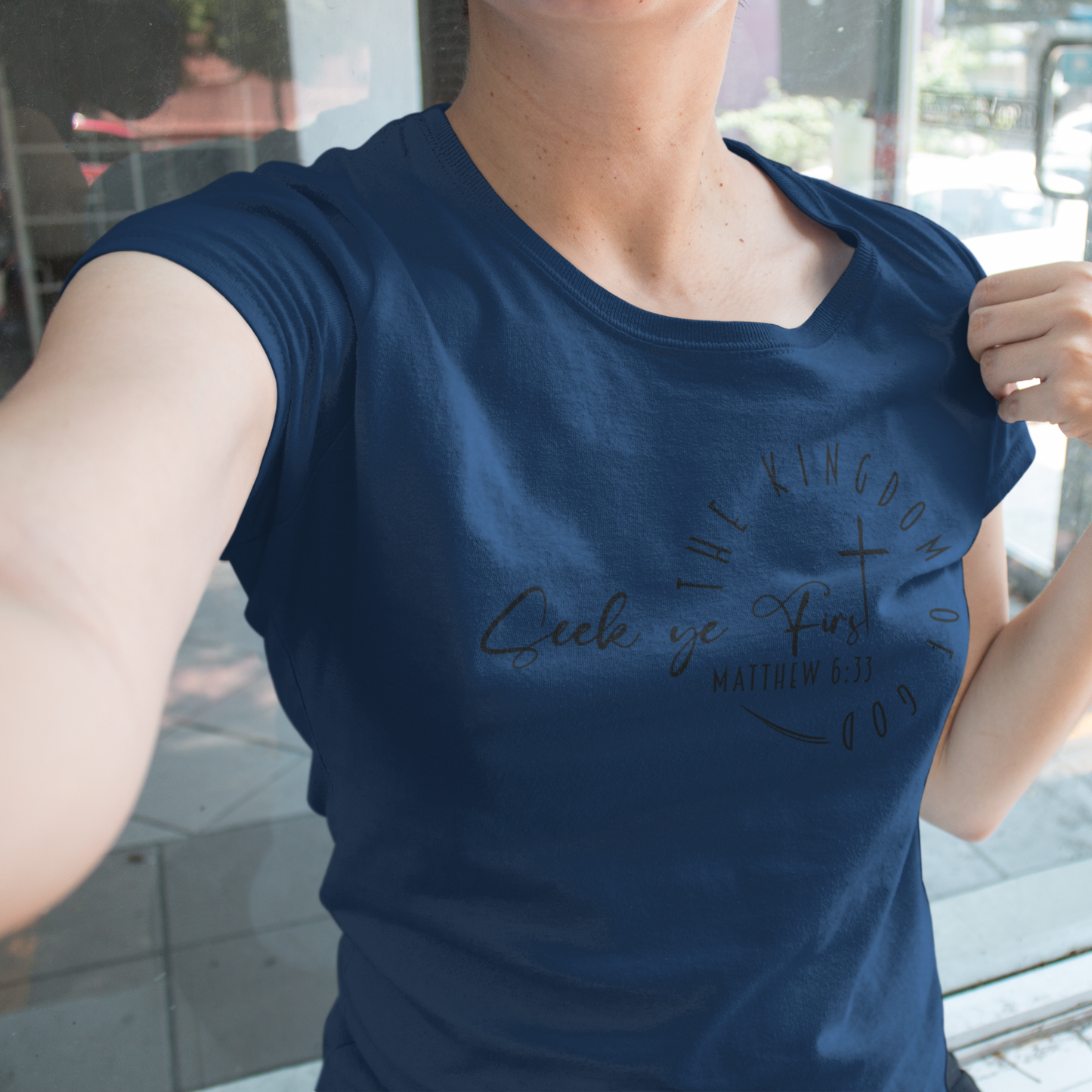 Minimalist, Seek Ye First - Women's 100% Cotton Tee