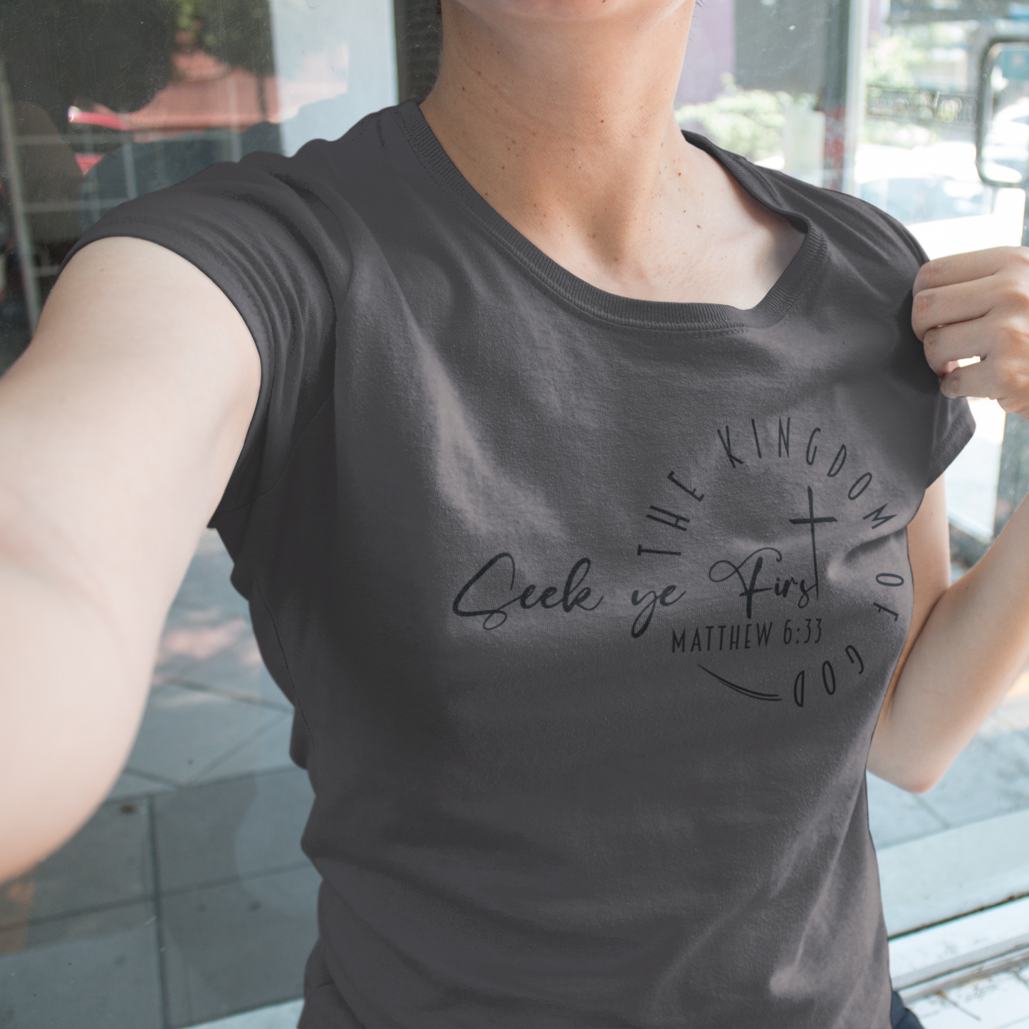Minimalist, Seek Ye First - Women's 100% Cotton Tee