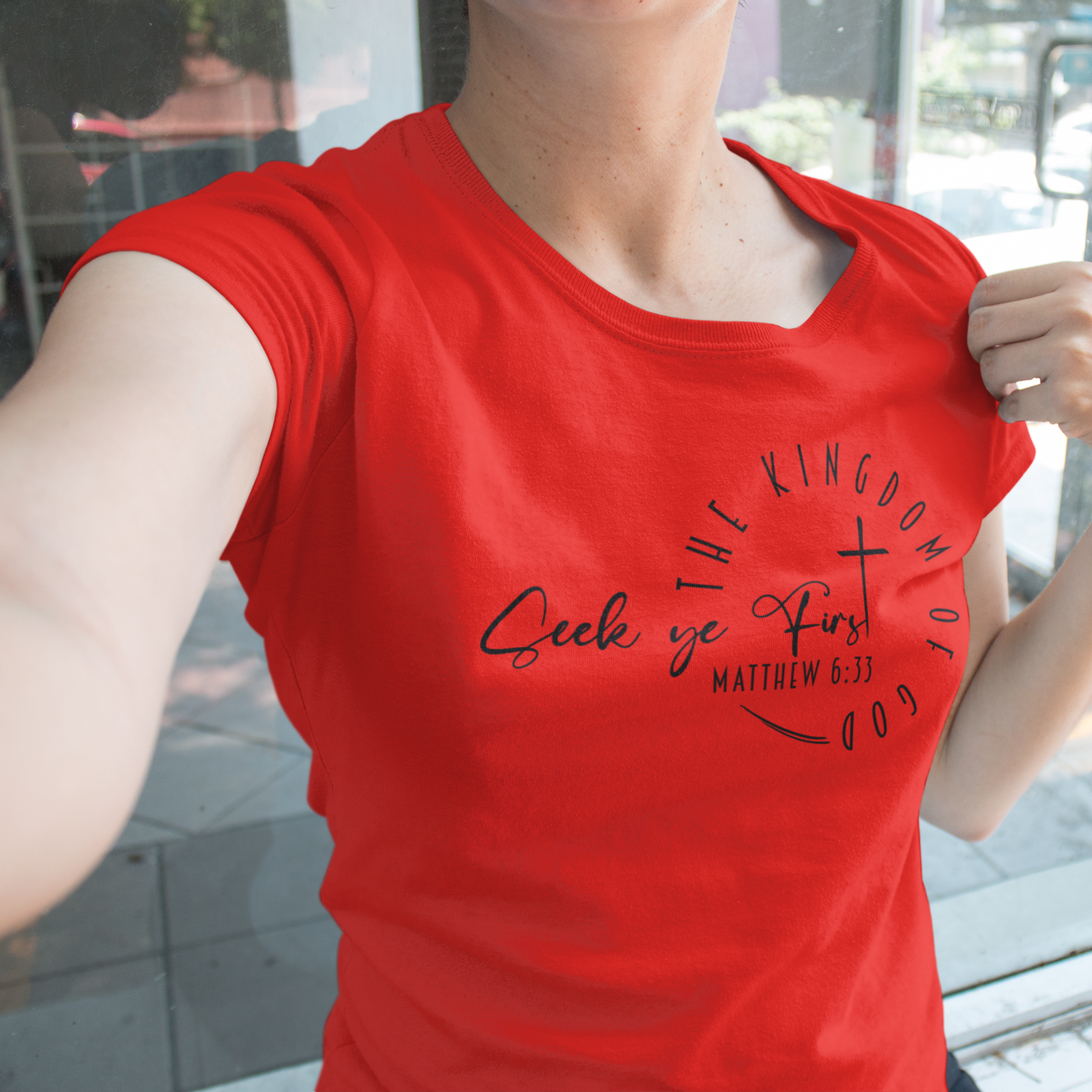 Minimalist, Seek Ye First - Women's 100% Cotton Tee