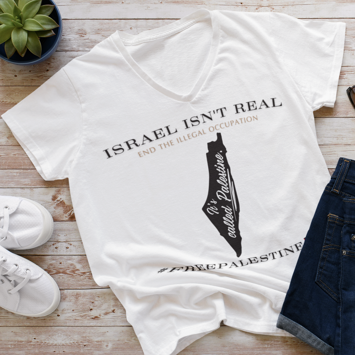 It's Called Palestine - Women's Deep V-Neck Tee