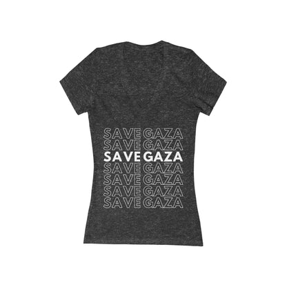 Save Gaza - Women's Deep V-Neck Tee