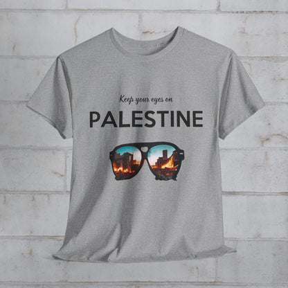 Eyes on Palestine - Unisex Cotton Tee