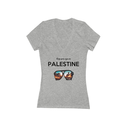 Eyes On Palestine - Women's Deep V-Neck Tee
