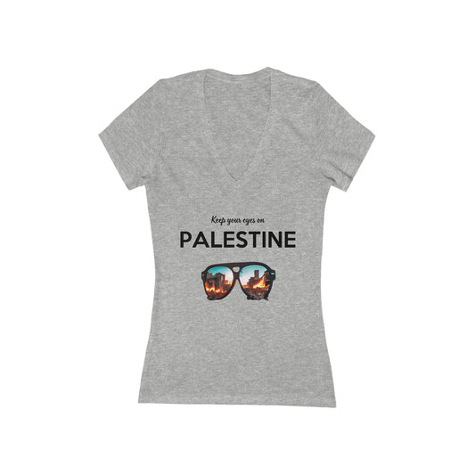 Eyes On Palestine - Women's Deep V-Neck Tee