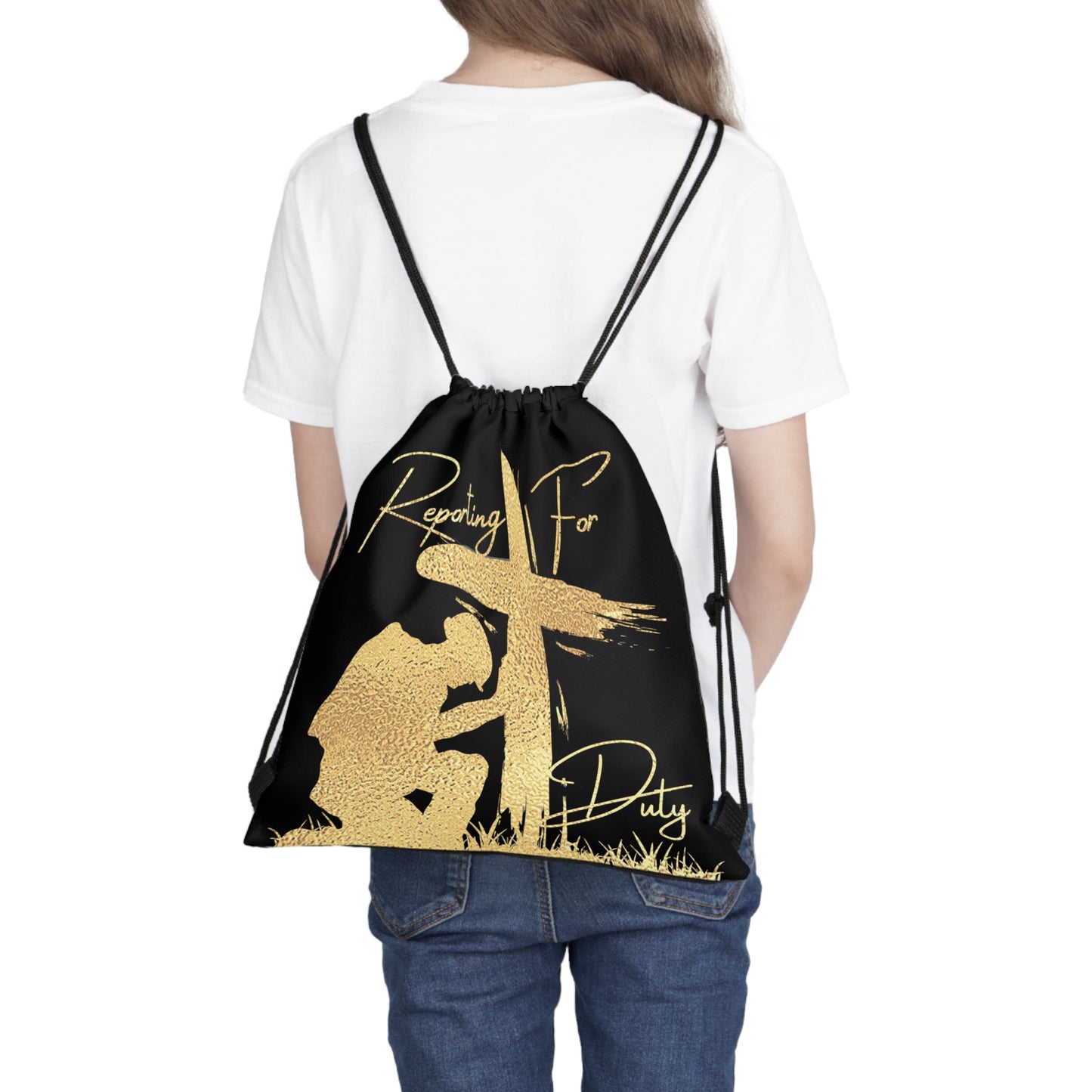 Reporting For Duty - Outdoor Drawstring Bag