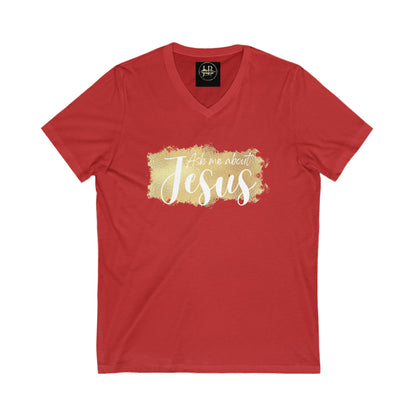 Ask Me - Jersey V-Neck Tee (Unisex)