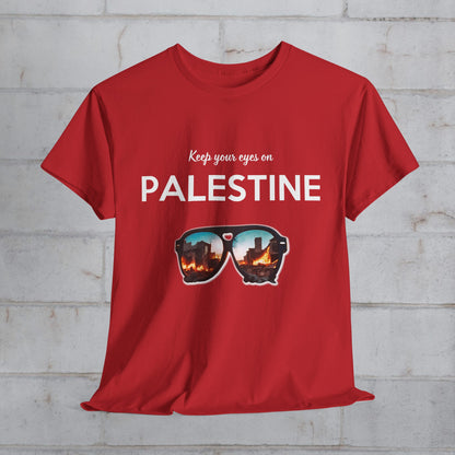 Eyes on Palestine - Unisex Cotton Tee