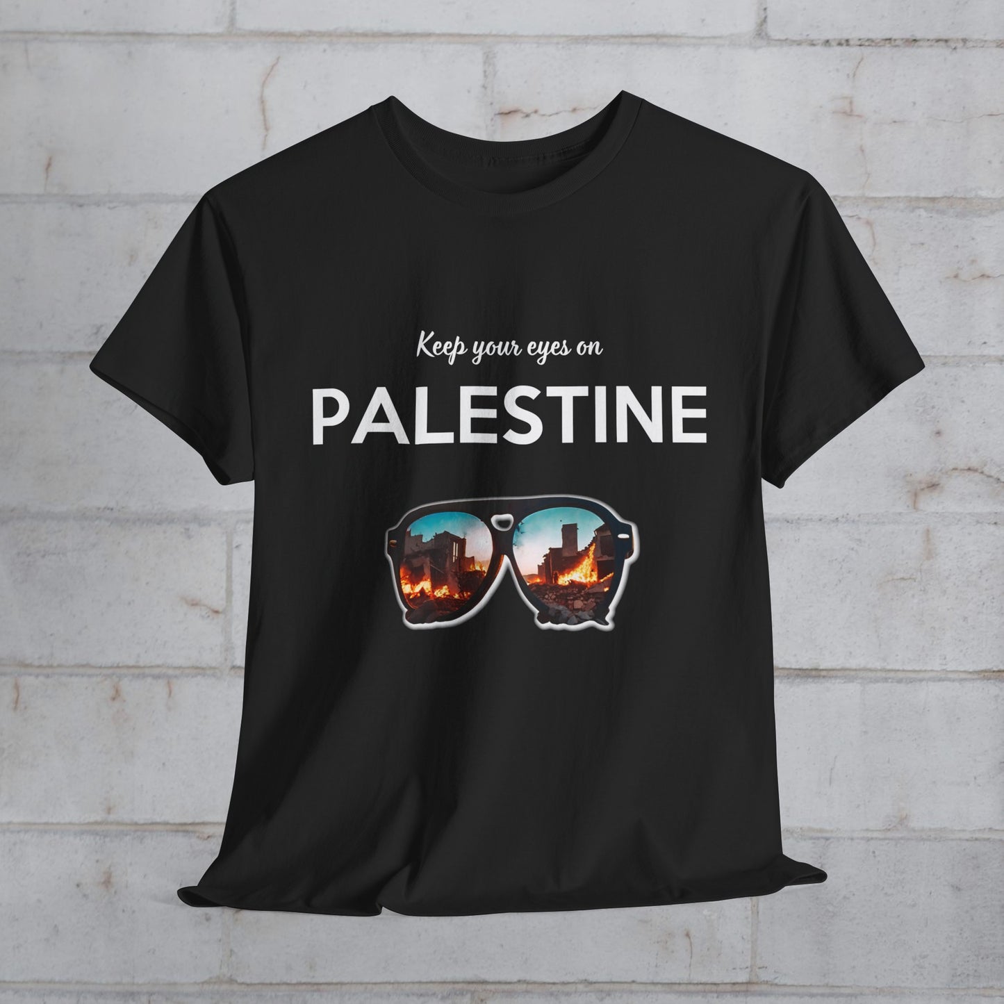 Eyes on Palestine - Unisex Cotton Tee