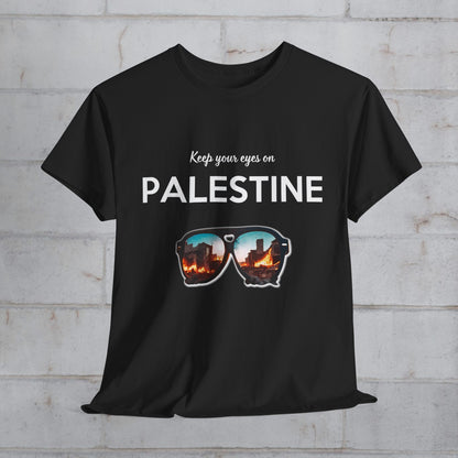 Eyes on Palestine - Unisex Cotton Tee