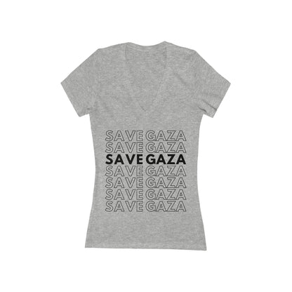 Save Gaza - Women's Deep V-Neck Tee